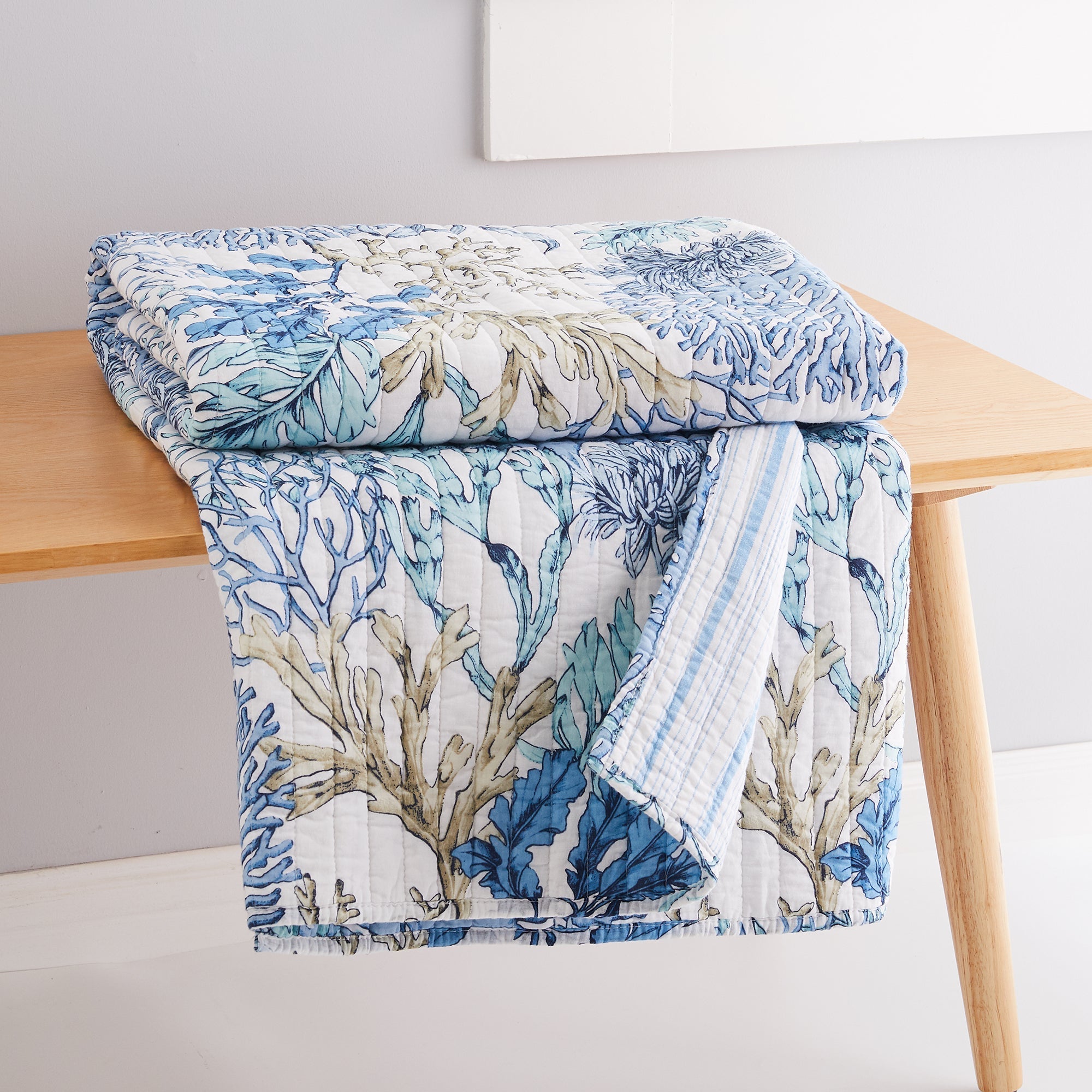 Mahina Quilted Throw Blanket - Soft Cozy Lightweight Decorative Couch Bed Throw - Perfect for Living Room, Bedroom, Travel & Gift Giving
