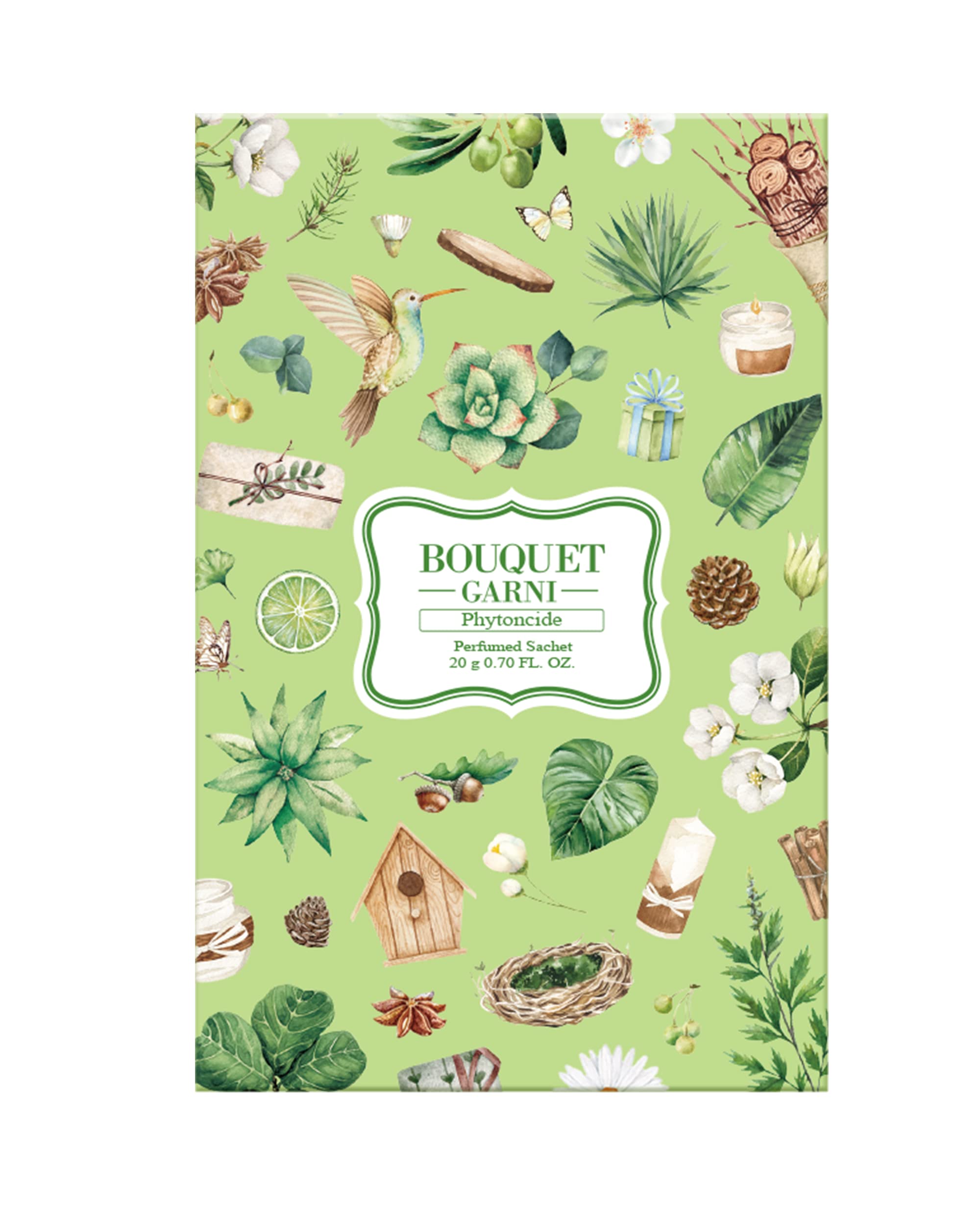 Bouquet Garni Sachet with Phytoncide - 2 Pack (20g Each) | Long-Lasting Fragrance | Natural Room & Closet Deodorizer | Odor Eliminator for Home | Silk Layered Packaging | Perfect for Bedrooms, Bathrooms, and Wardrobes