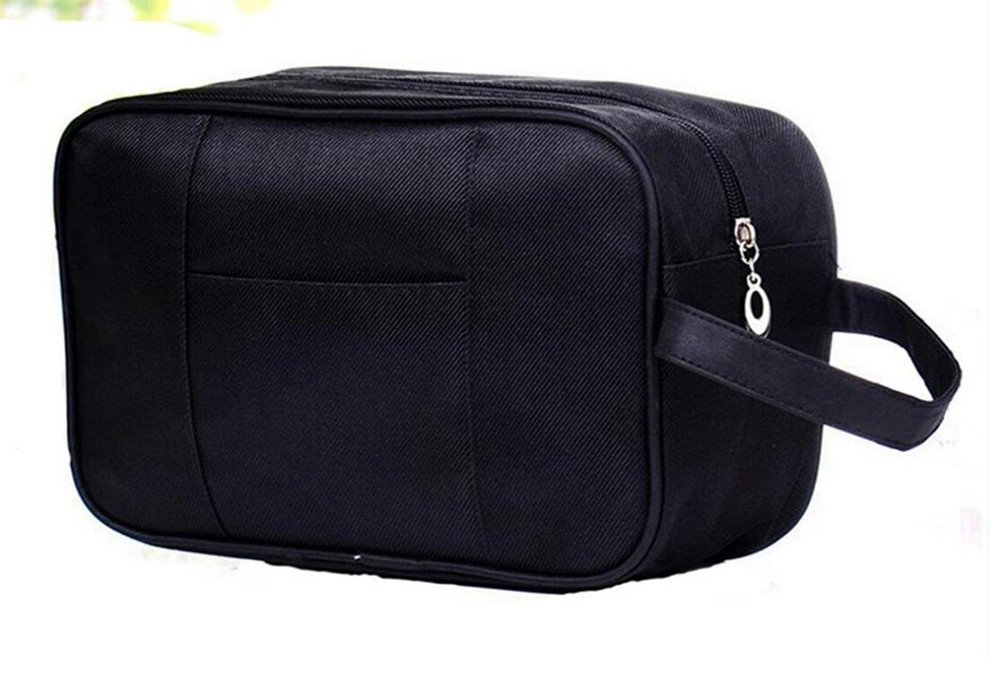 Tumecos Travel Toiletry Bag for Men & Women - Waterproof Dopp Kit with Multiple Pockets for Shaving Accessories, Electronics & Cosmetics - Perfect for Gym, Business Trips & Vacation (Black)