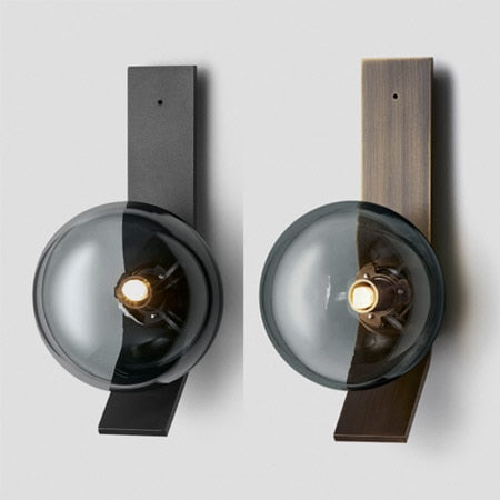 Modern Soot Glass Bedside Wall Lamp - Dimmable LED Night Light for Bedroom, Nursery & Reading Nook - Warm White Ambient Lighting for Relaxation & Sleep