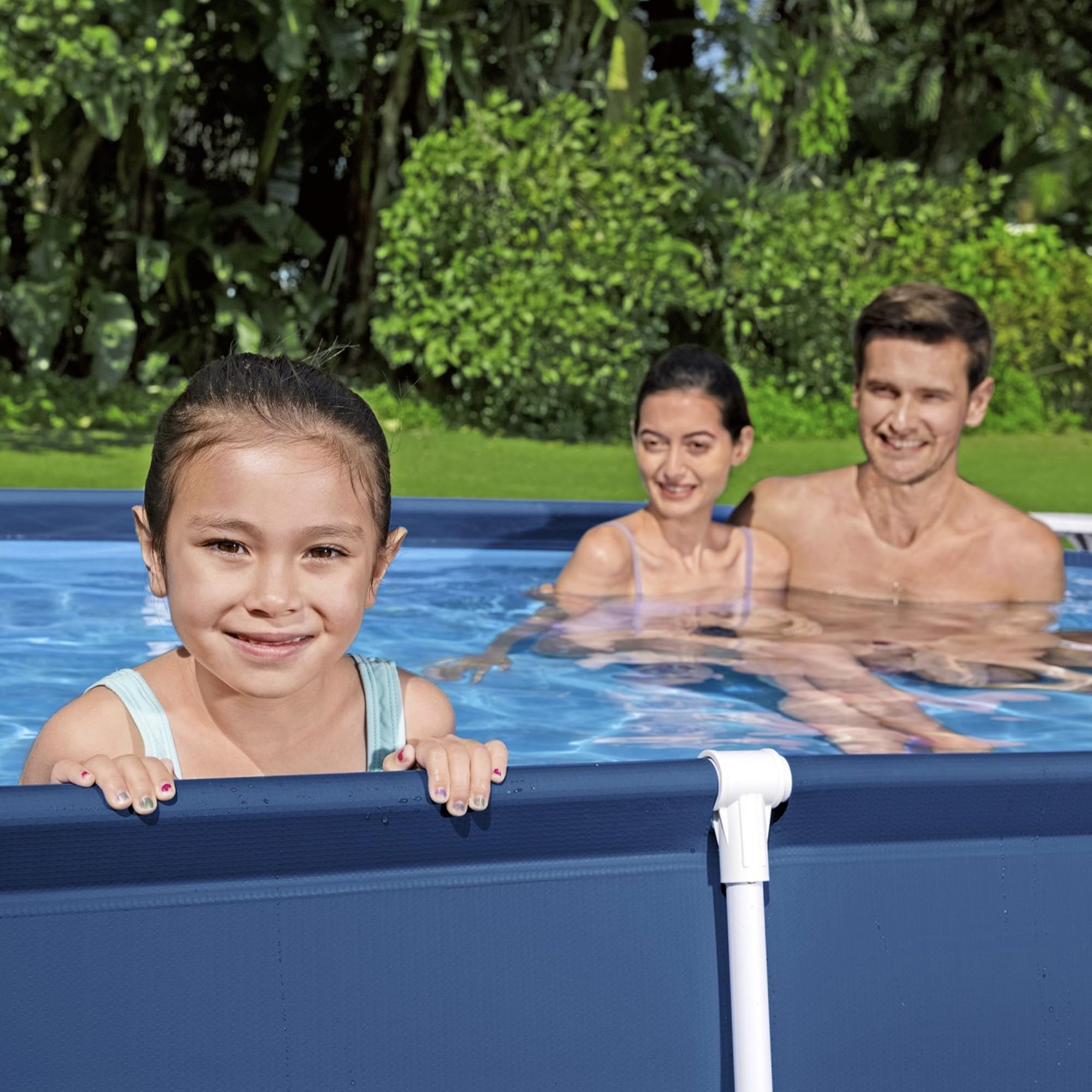 Bestway Steel Pro 8.5ft x 67in x 24in Rectangular Above Ground Swimming Pool with Steel Frame | Outdoor Backyard Pool for Adults & Kids | Durable Blue Design (Pool Only) - Perfect for Summer Parties, Family Fun & Backyard Relaxation