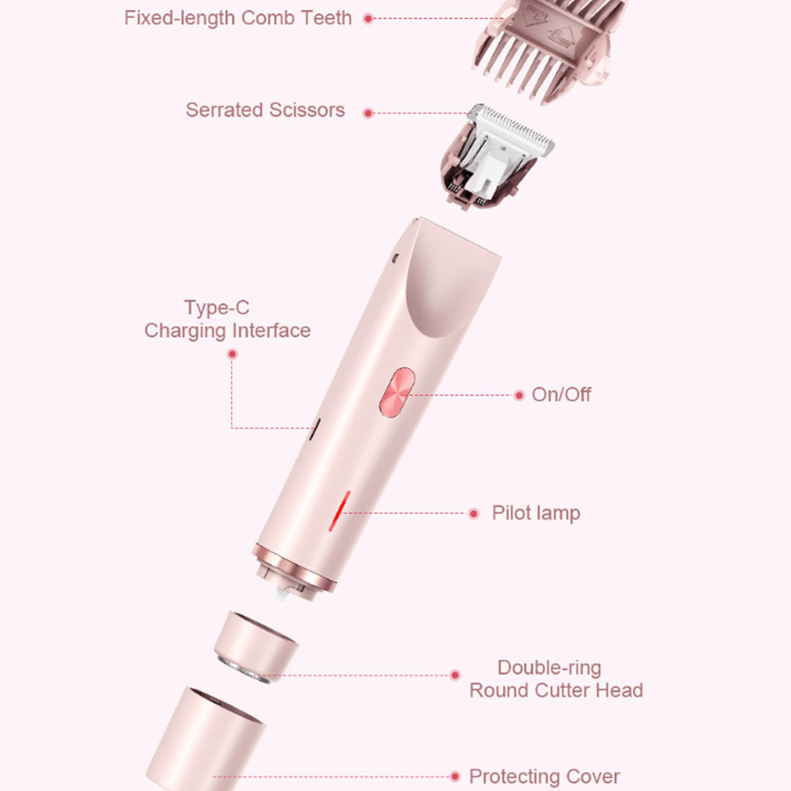 Ezme Ultra Smooth 2-in-1 Electric Shaver & Bikini Trimmer - Waterproof Body Hair Removal for Underarms, Legs, Arms - Purple | Perfect for Travel, Gym & Quick Grooming at Home