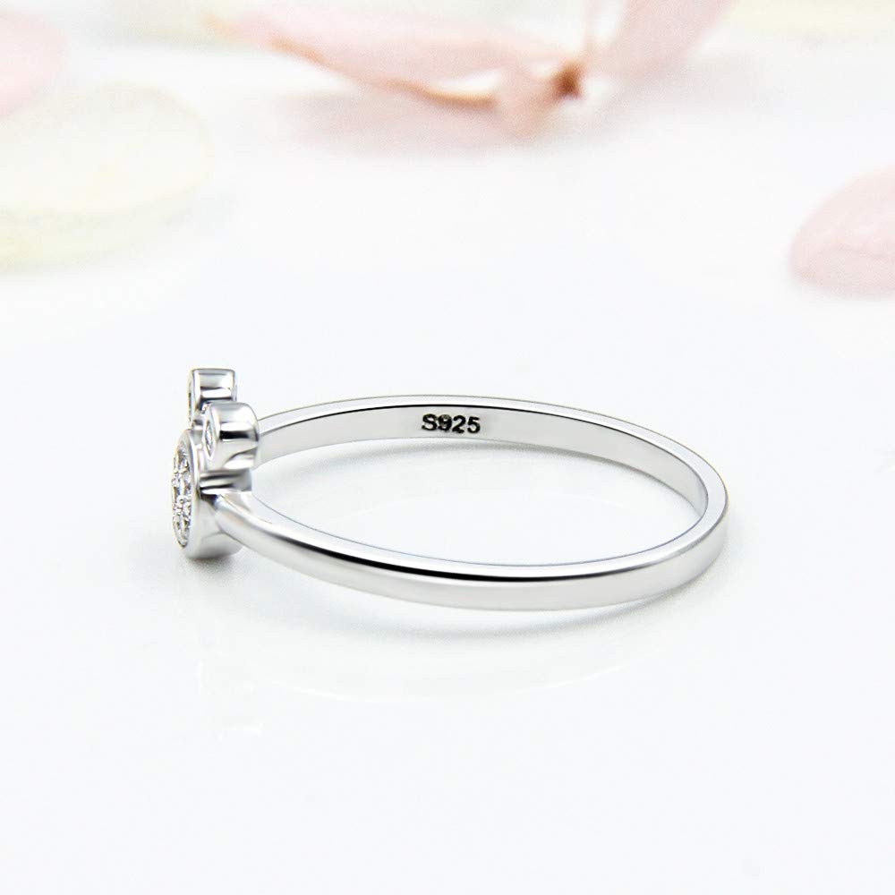 925 Sterling Silver CZ Mini Mouse Rings for Women - Dainty Disney Inspired Jewelry for Everyday Wear & Gift Giving