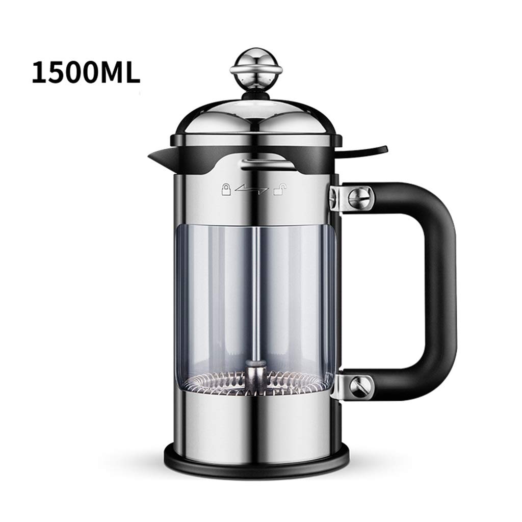 Premium French Press Coffee Maker - 304 Stainless Steel & Explosion-Proof Glass Stovetop Espresso Maker (350ml-1500ml) for Home, Office & Camping - Perfect for Brewing Rich Coffee, Tea & Cold Brew