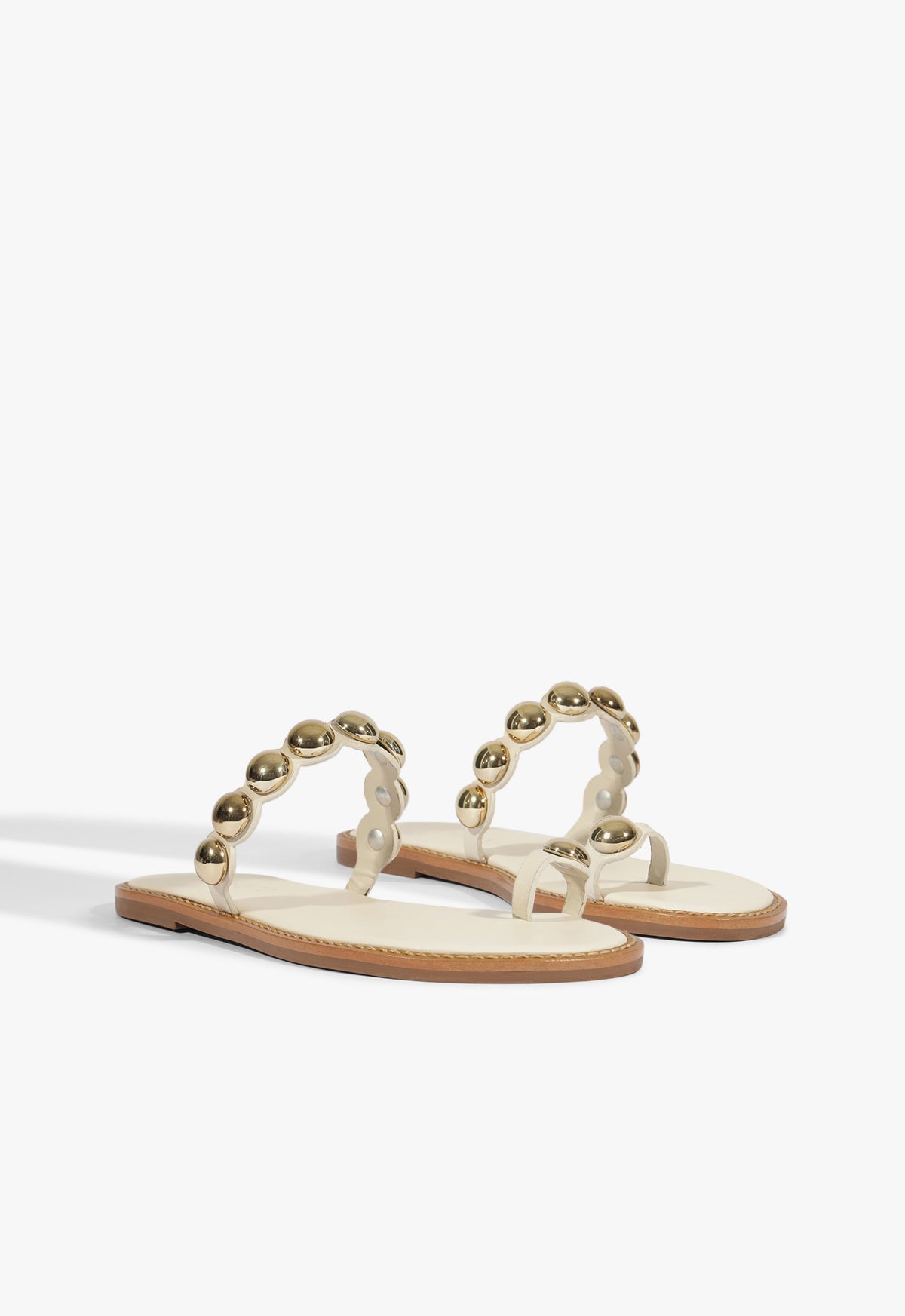 Romy White Leather Flat Sandals for Women - Comfortable Summer Casual Shoes - Perfect for Beach, Vacation & Everyday Wear