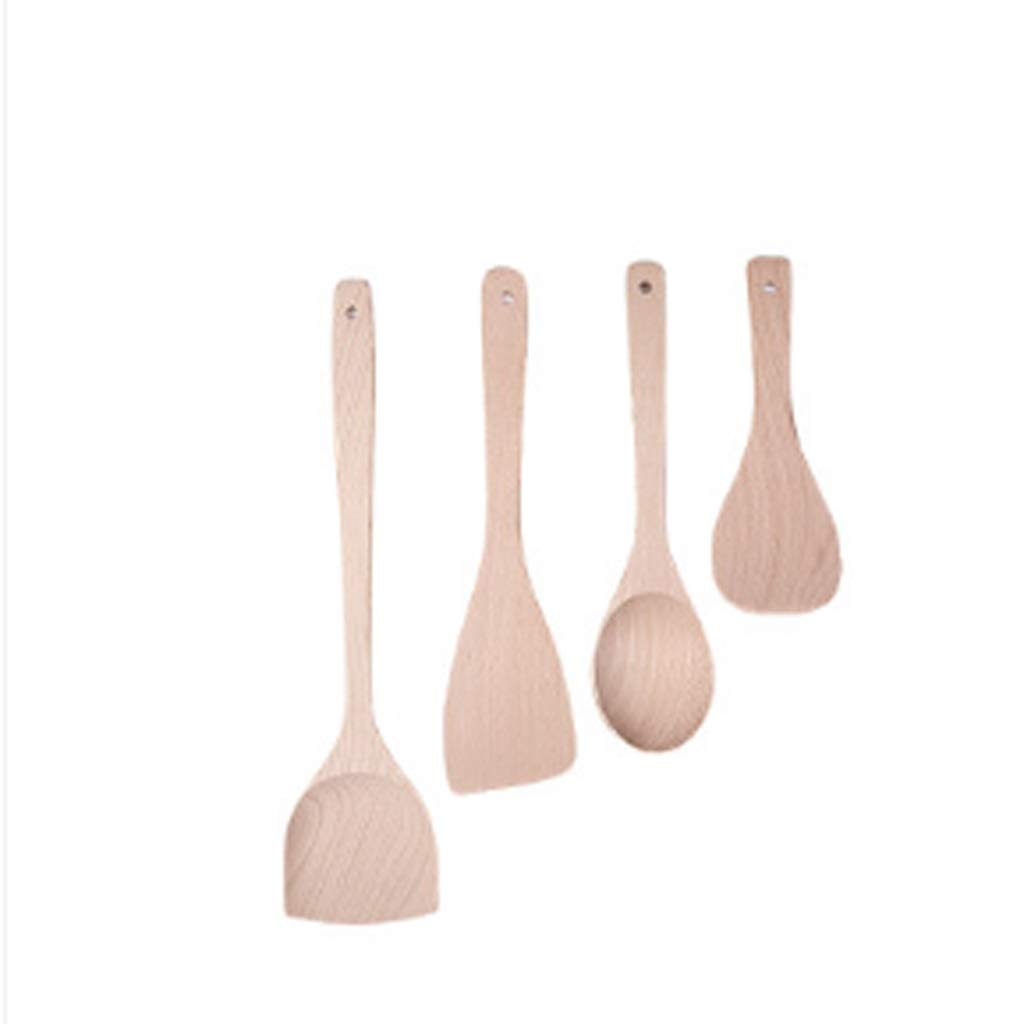 Premium Solid Wooden Utensil Set - 5-Piece Kitchen Spoon & Spatula Set for Cooking, Baking & Serving | Eco-Friendly Wooden Spoons, Shovels & Cooking Tools for Home & Restaurant Use