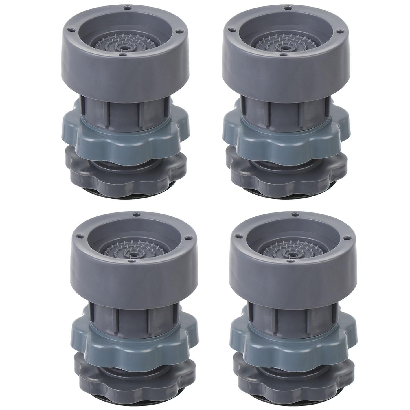 BIYALI Washing Machine Vibration Pads - 4-Pack Adjustable Anti-Vibration Pads for Washer & Dryer, Noise Reduction & Shock Absorbing Feet for Refrigerator, Washing Machine Leveling & Stability - Perfect for Laundry Room, Basement & Apartment Use