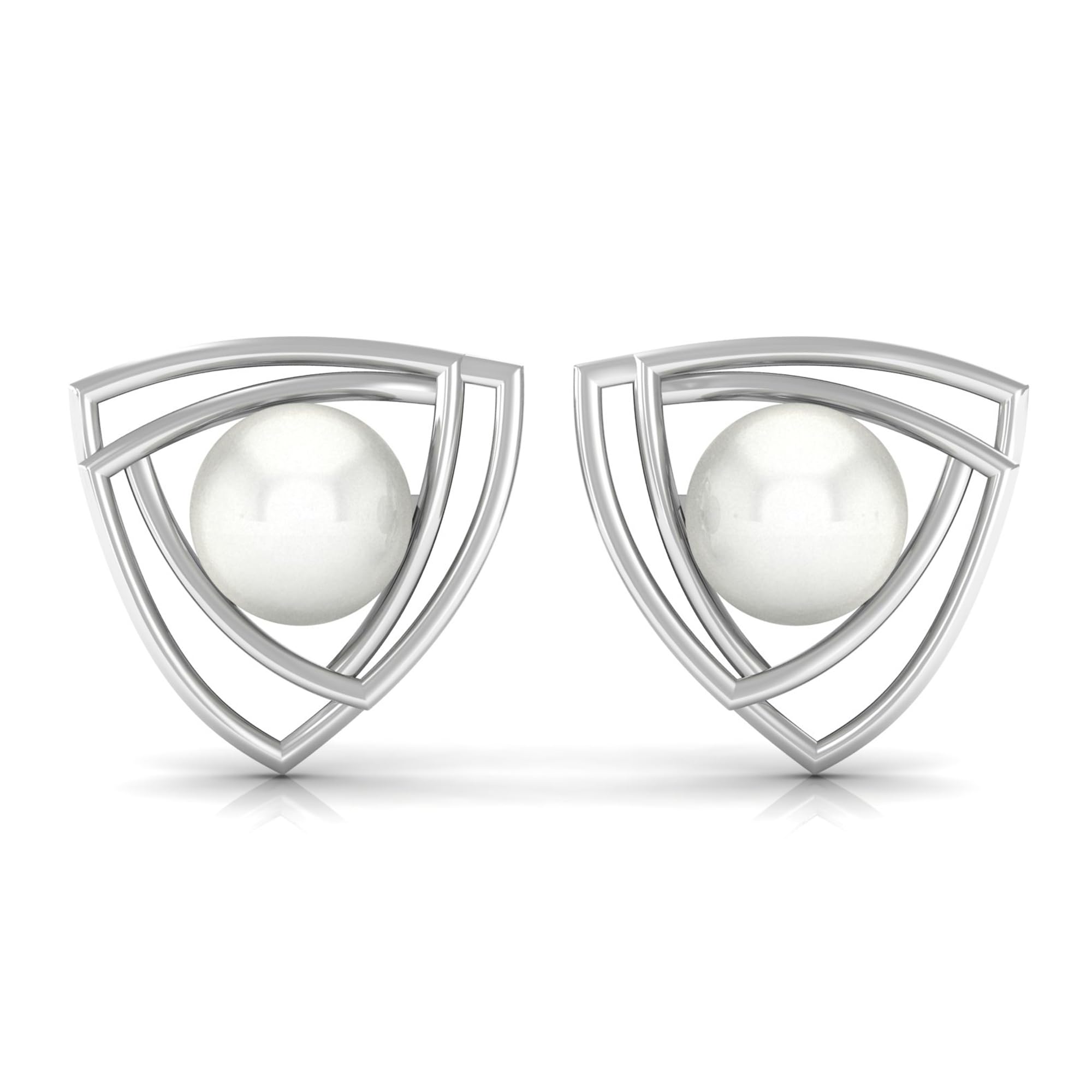 AAA Quality Natural Pearl Stud Earrings for Women | Handpicked Geometric Pearl Jewelry | Perfect Gift for Birthday, Anniversary & Special Occasions | Elegant Everyday Wear & Formal Events