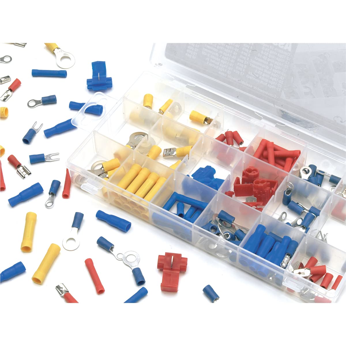 Wilmar Tool 160-Piece Wire Terminal Connector Kit - Crimp Terminals for Electrical Wiring Projects | Home, Automotive & DIY Electrical Repairs