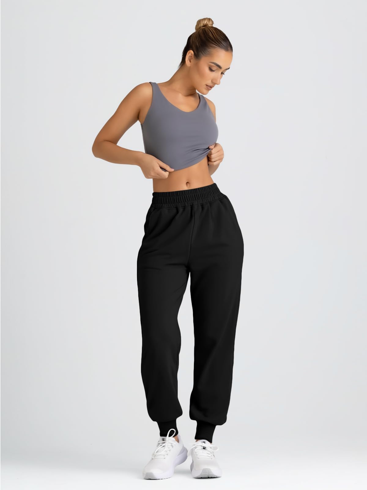 Yovela Women's High Waisted Baggy Sweatpants - Casual Joggers with Pockets for Fall | Y2K Aesthetic Warm Fleece Pants | Perfect for Lounging, Workouts & Streetwear Fashion