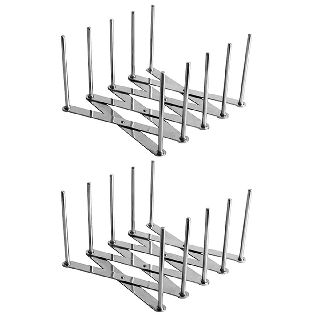 2 Pack Extendable Pot Lid Holders - Multipurpose Kitchen Organizer for Pans, Glasses & Bakeware | Flexible Steamer Rack & Plate Holder | Perfect for Cooking, Baking & Kitchen Storage