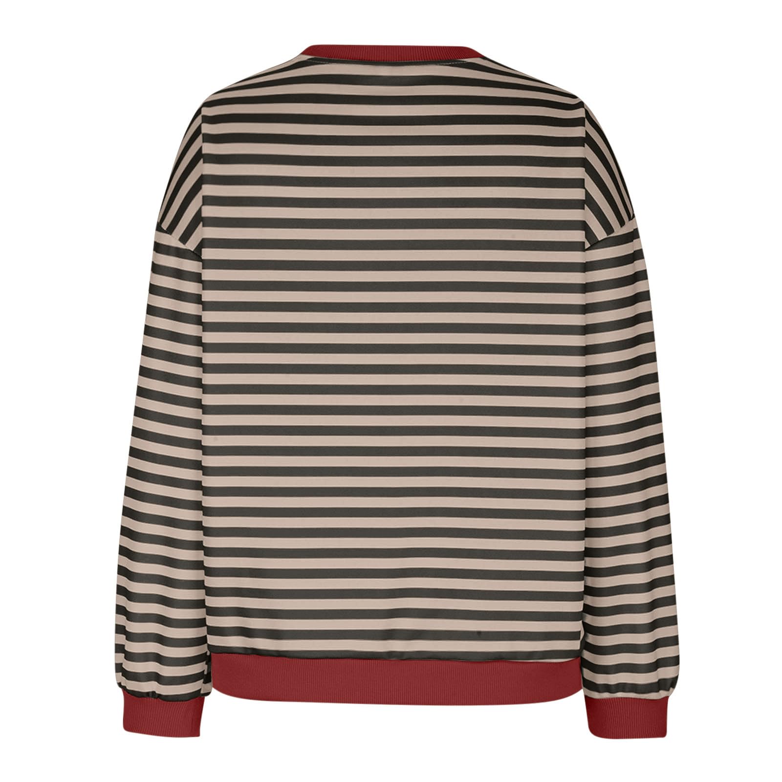 MRGIINRI Women's Striped Oversized Sweatshirt - Color Block Crew Neck Long Sleeve Casual Loose Pullover Top | Y2K Fashion | Perfect for Streetwear, Lounge Wear & Casual Outings