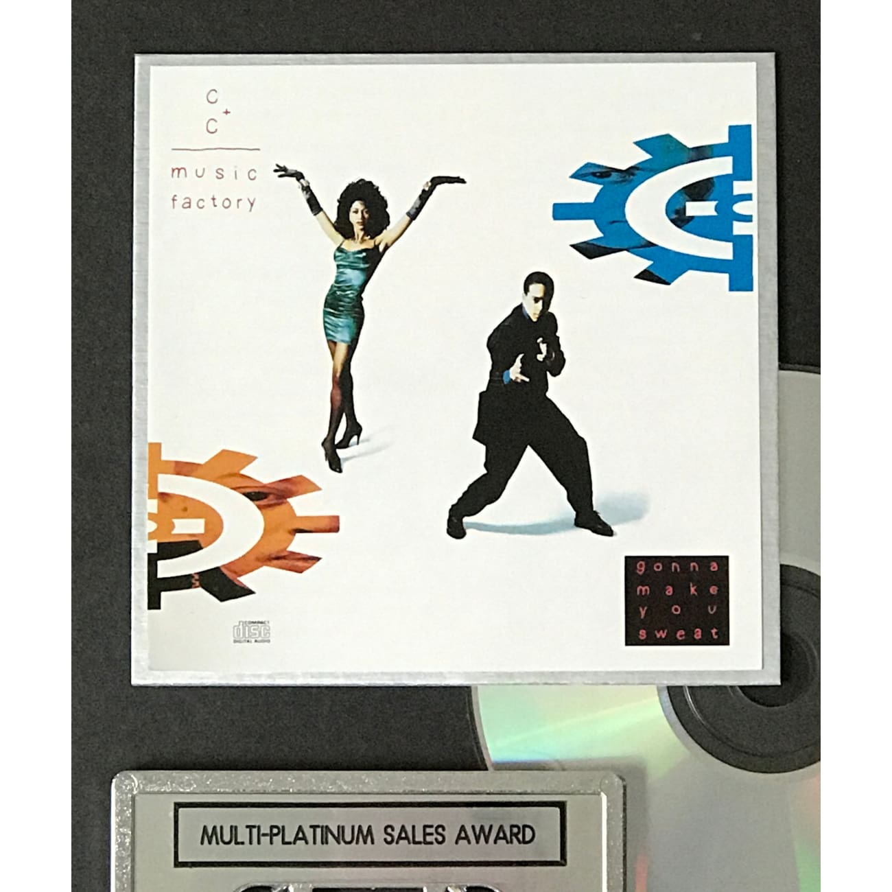 C+C Music Factory 'Gonna Make You Sweat' 3x Platinum Album Award - Certified RIAA Multi-Platinum Record - Perfect for Music Collectors & 90s Nostalgia Fans