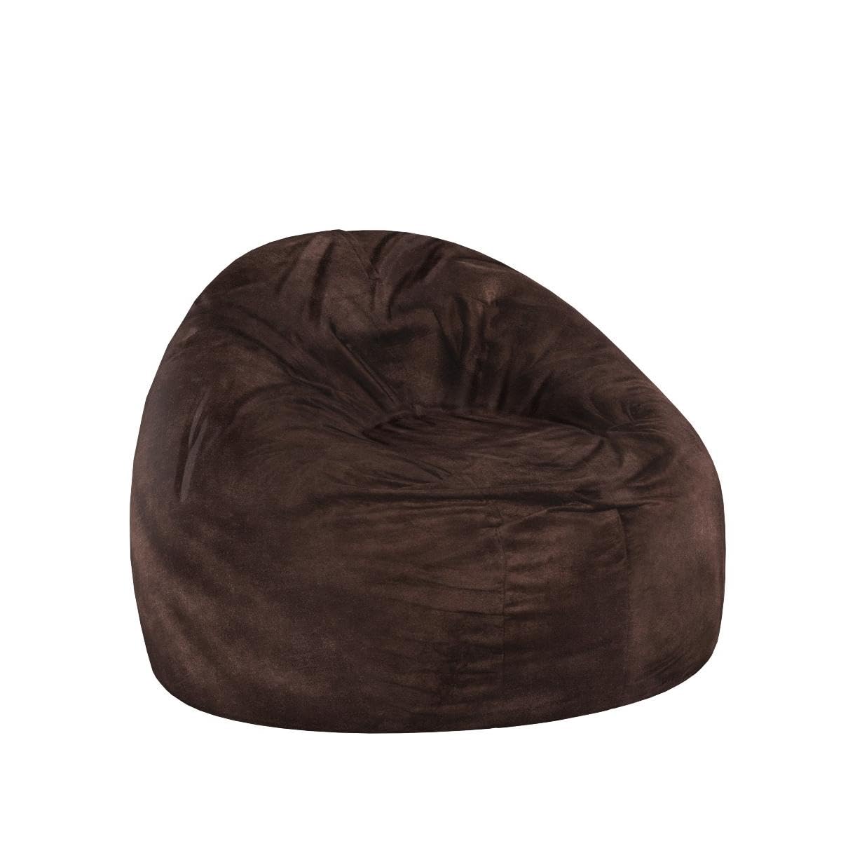 Jaxx 6 Foot Cocoon - Premium Giant Bean Bag Chair for Adults - Ultra Soft Padded Microvelvet - Chestnut Brown - Perfect for Living Room, Bedroom, Game Room & Relaxation