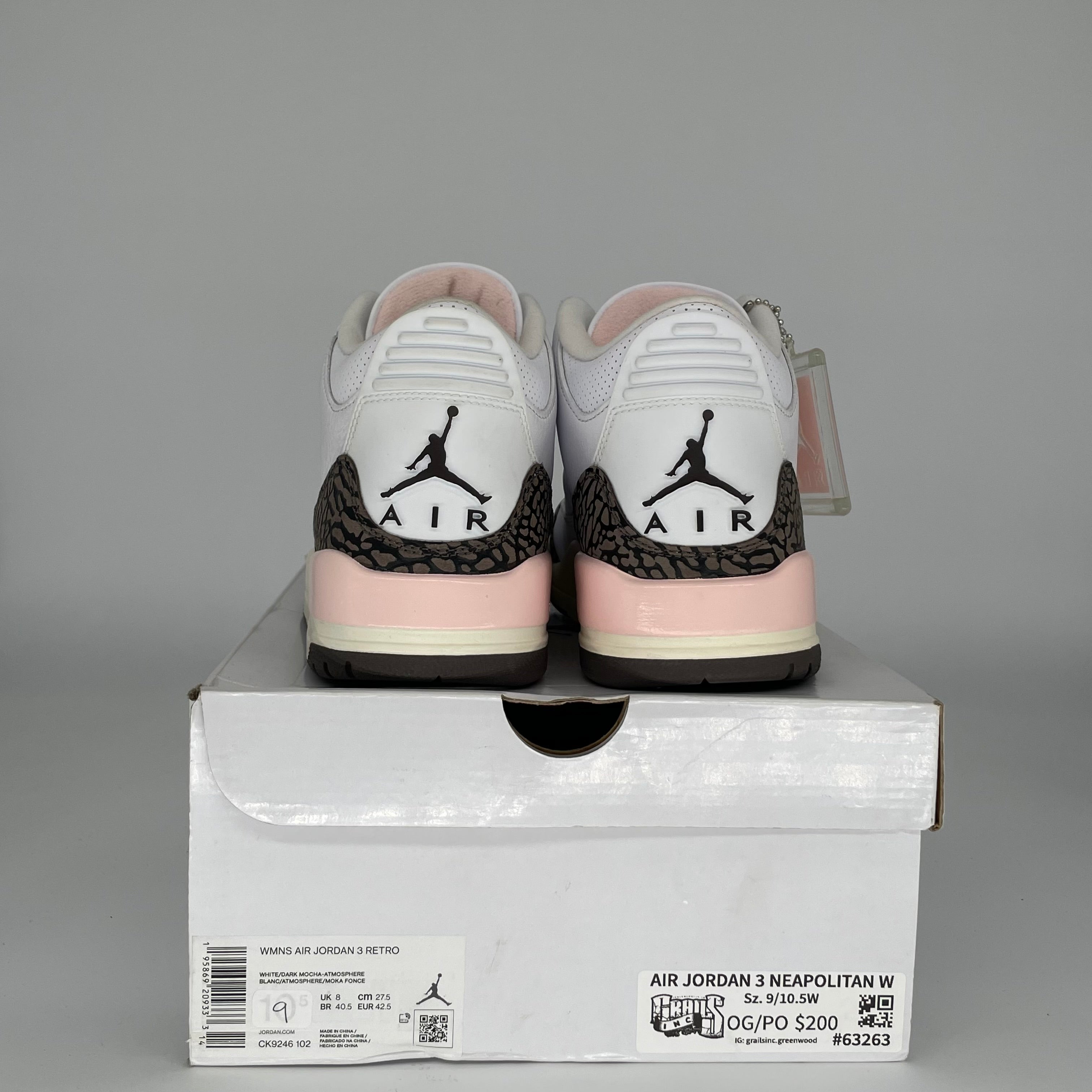 AIR JORDAN 3 NEAPOLITAN Women's Sneakers Size 9/10.5W - Style CK9246-102 | Retro Basketball Shoes for Women, Casual Wear & Street Fashion