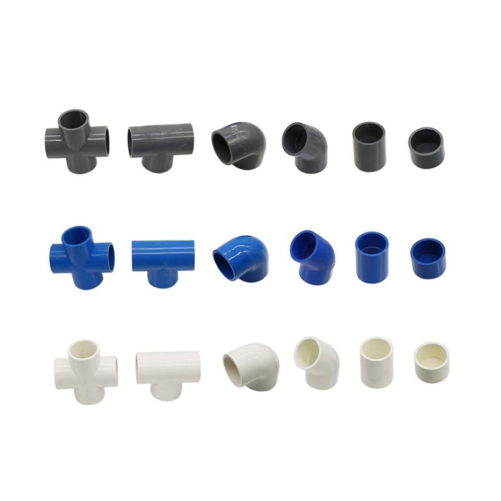 Quick Connect Garden Hose Fittings - 32mm PVC Water Pipe Connectors Set with Straight Elbow, Equal Diameter Tee & Cross Joints for Irrigation Systems | Perfect for Lawn Sprinklers, Garden Watering & Outdoor Plumbing