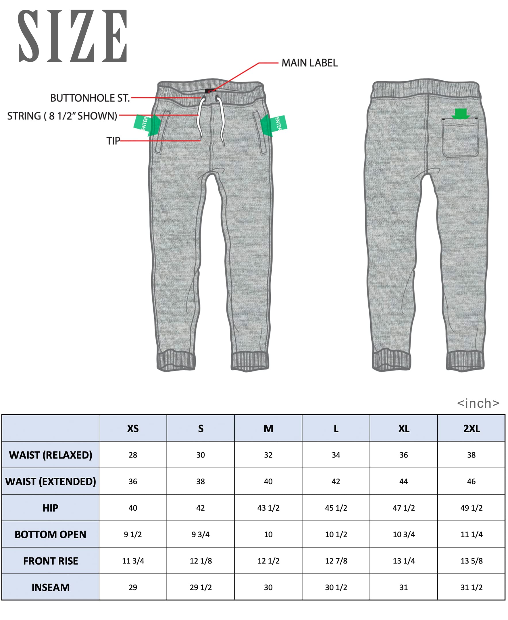 Southpole Men's Basic Active Fleece Jogger Pants - Comfortable Workout & Lounge Pants for Running, Gym, Travel - Regular & Big & Tall Sizes