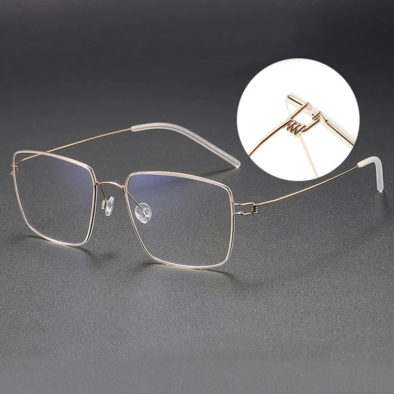 Stylish Black Square Titanium Eyeglasses for Women - Lightweight Screwless Full-Rim Frame M1854 | Perfect for Office, Reading & Everyday Fashion Accessory