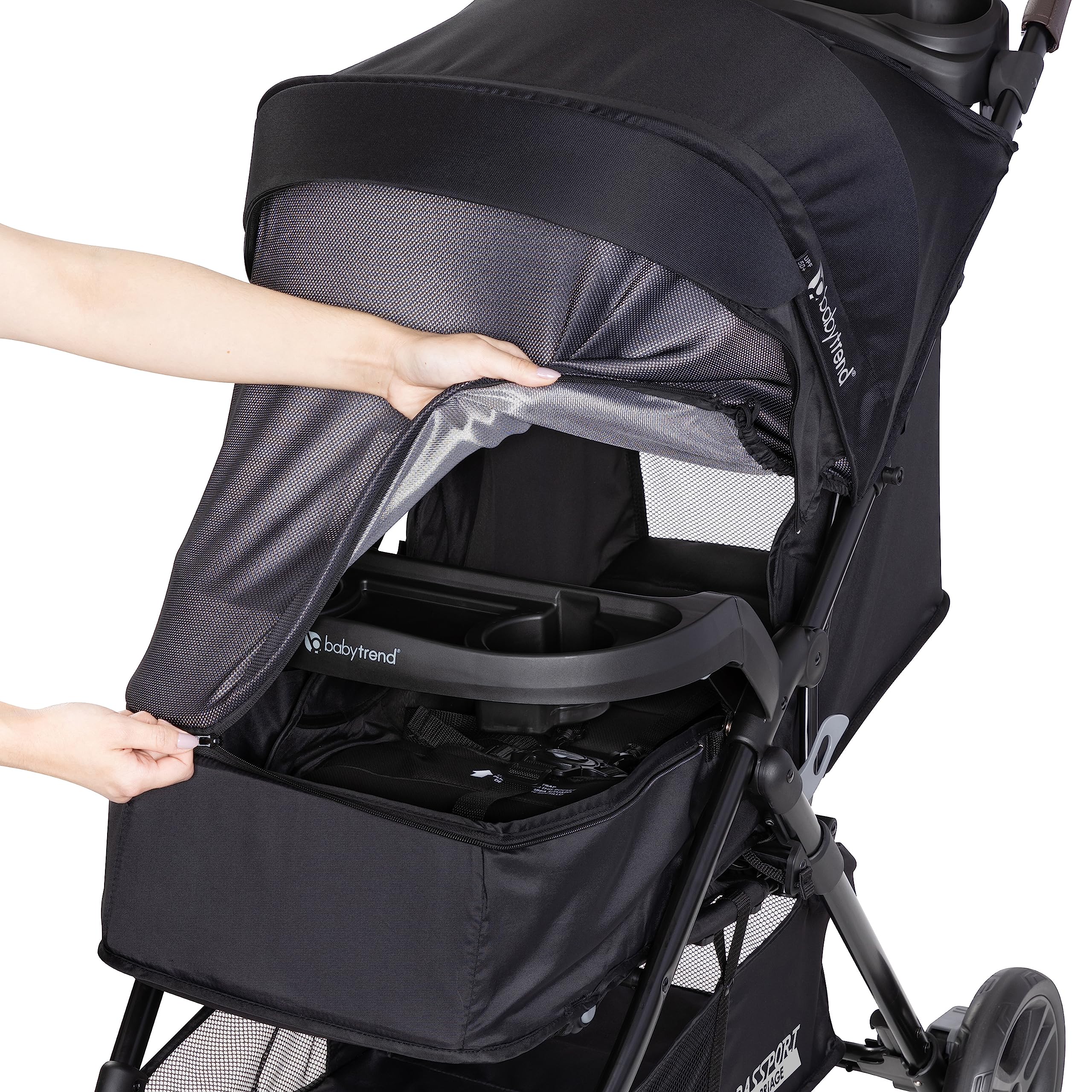 Baby Trend Passport DLX Travel System Stroller with EZ-Lift Plus Infant Car Seat - Uptown Black | Lightweight Compact Stroller for Newborns & Toddlers | Perfect for Air Travel, Shopping & Daily Walks