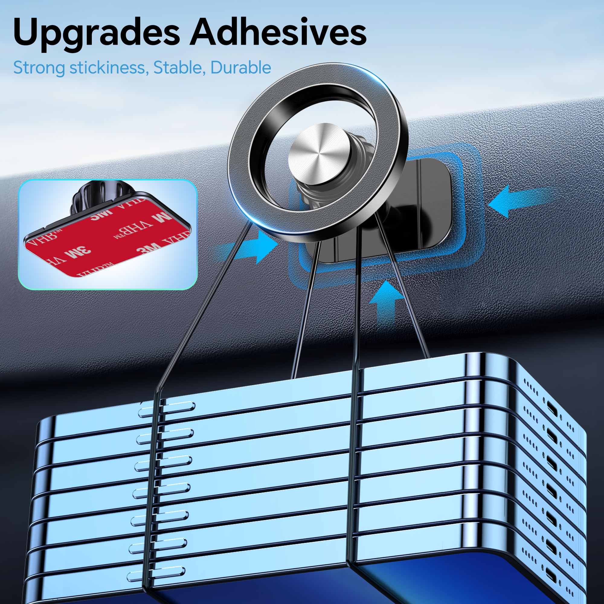 Magsafe Car Mount with 20 Magnets - 360° Magnetic Phone Holder for iPhone 16/15/14/13/12 - Secure Dash Mount for Men & Women