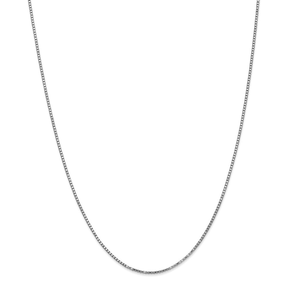 10K Solid White Gold 1.30mm Box Chain Necklace with Secure Lobster Clasp - Elegant Jewelry for Women, Perfect for Everyday Wear, Gifts & Special Occasions
