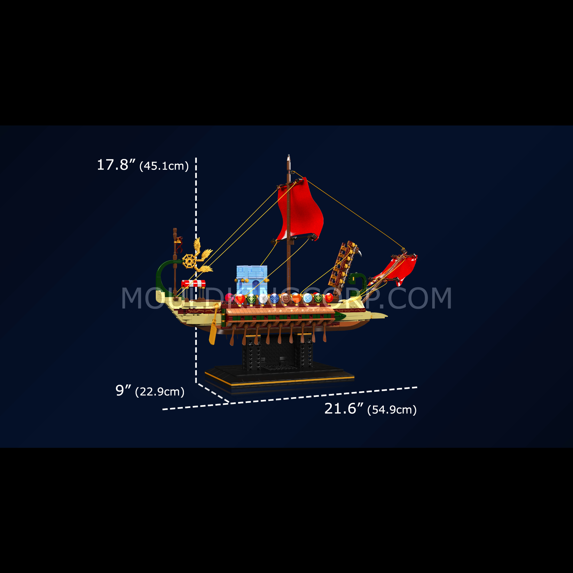 Mould King 10156 Roman Imperium Warship Building Set - 1,466 Piece Model Ship Kit for Adults & Teens | Ancient Warship Collection, STEM Educational Toy, Gift for History Enthusiasts | Display, Home Decor, Birthday Present