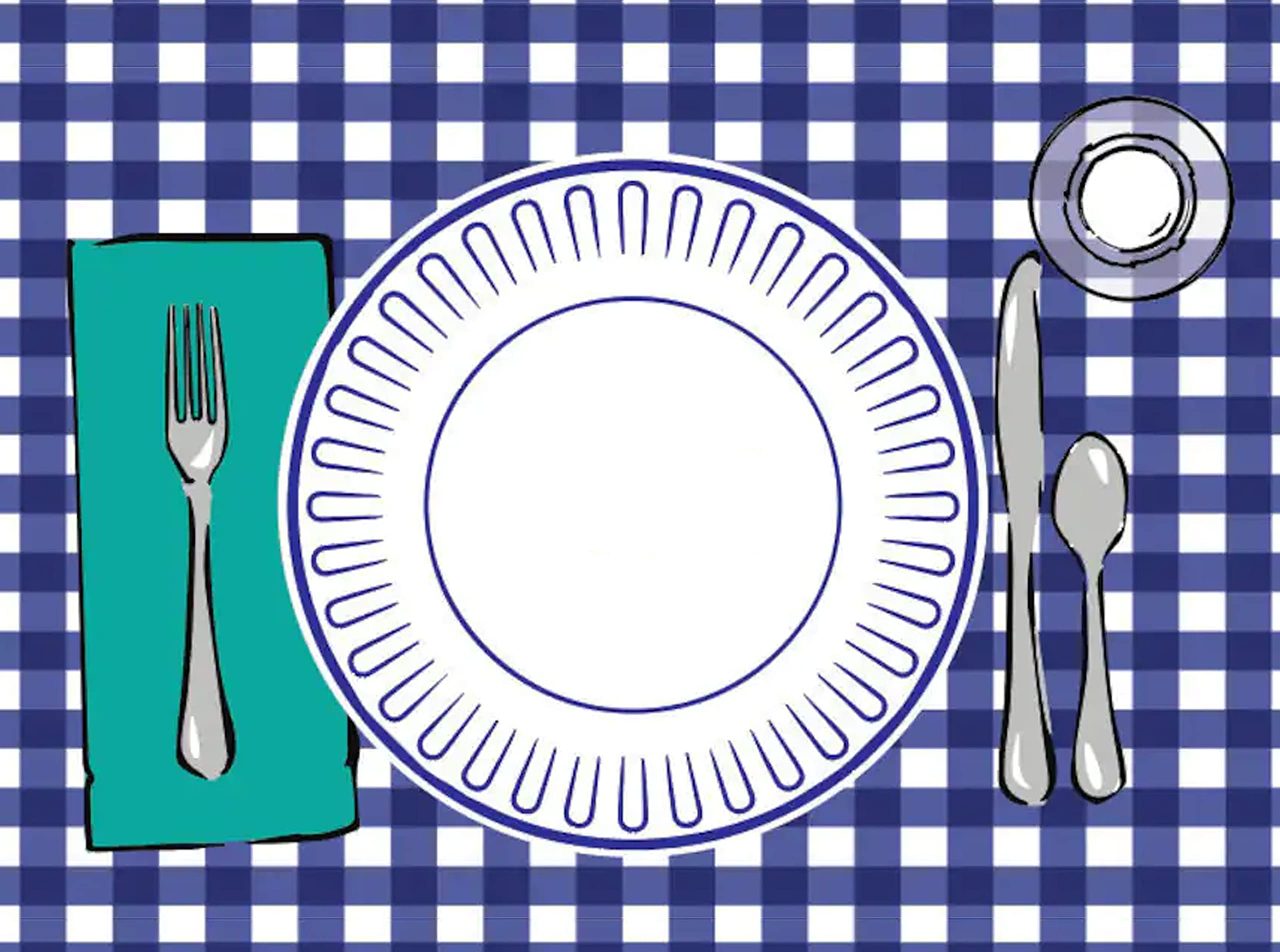 SharkBliss Montessori Placemat Set of 4 - Buffalo Plaid Gingham Educational Placemats for Toddlers & Kids - Learn Table Manners & Dining Etiquette - Perfect for Preschool, Homeschool & Family Mealtime