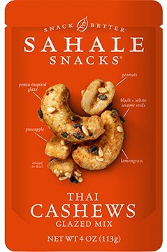 Sahale Snacks All Natural Glazed Nut Blend Variety Pack - Thai Cashews, 6 Packs (4 Oz Each) | Healthy Snacks for Office, Travel & Gifts | Gluten Free & Non-GMO Nuts