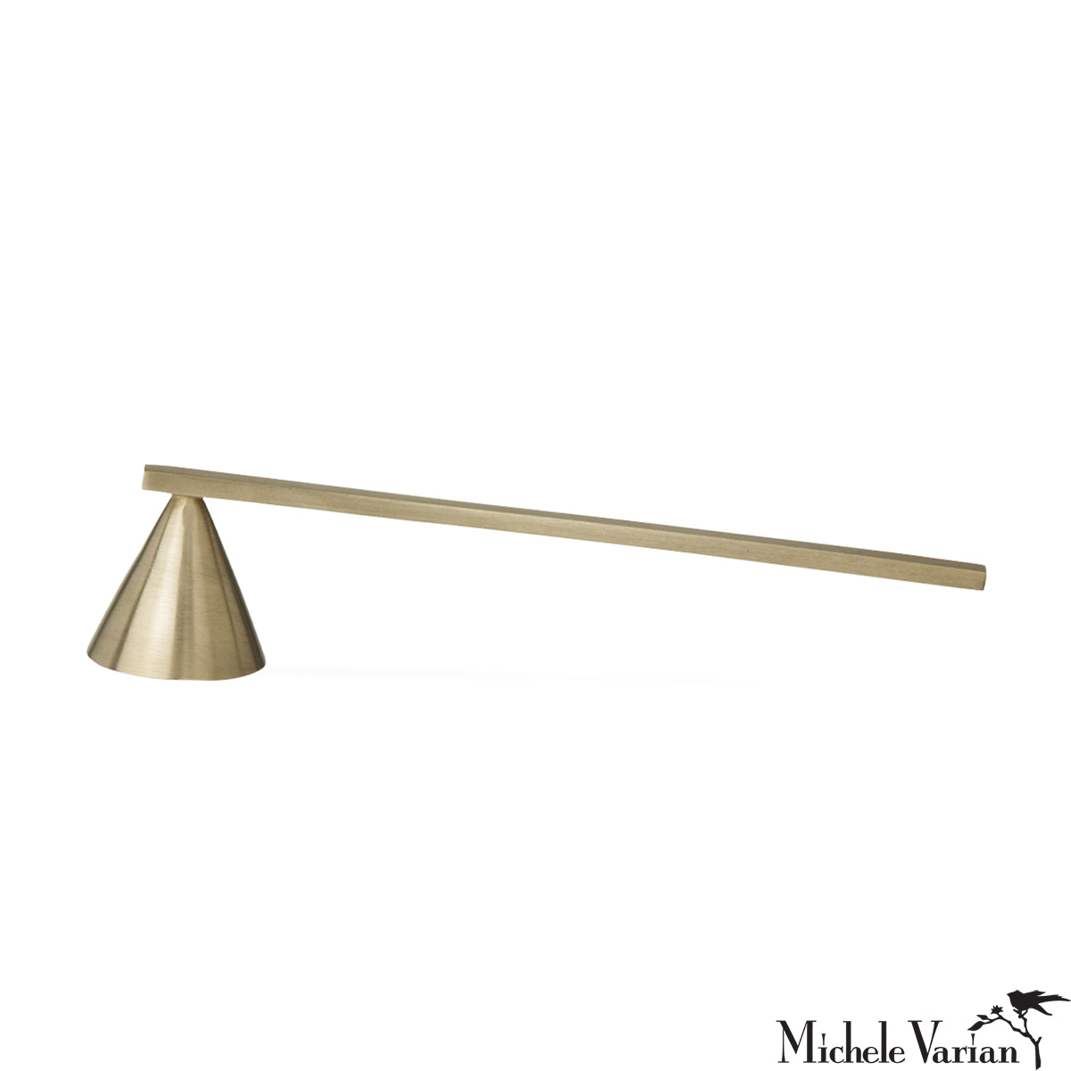 Premium Brass Candle Snuffer - Elegant Candle Extinguisher with Wooden Handle for Home Decor, Dining Table, Romantic Dinners & Church Ceremonies