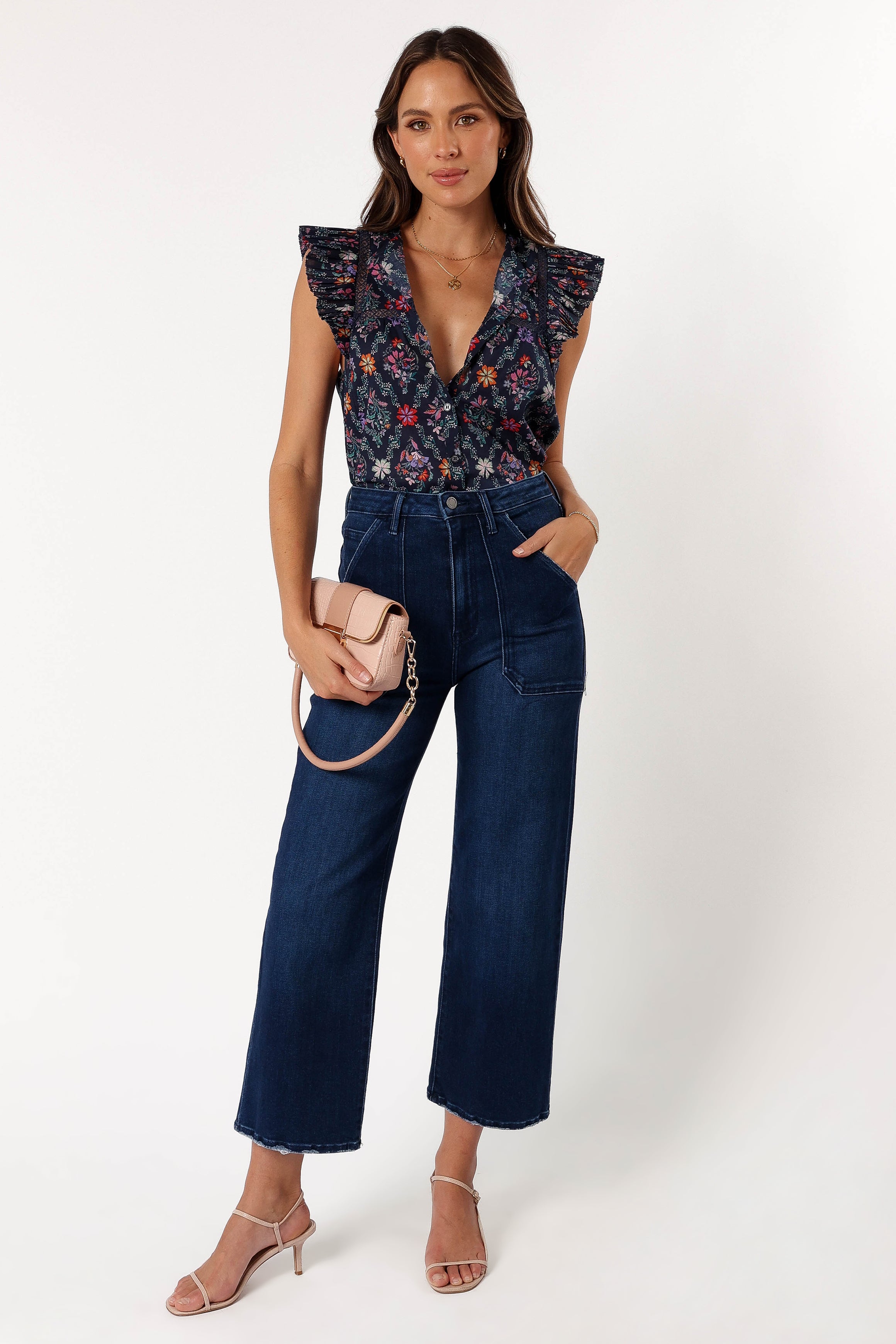 Joelle Women's Navy Blue Casual Top - Comfortable & Stylish Blouse for Everyday Wear, Work, and Outings