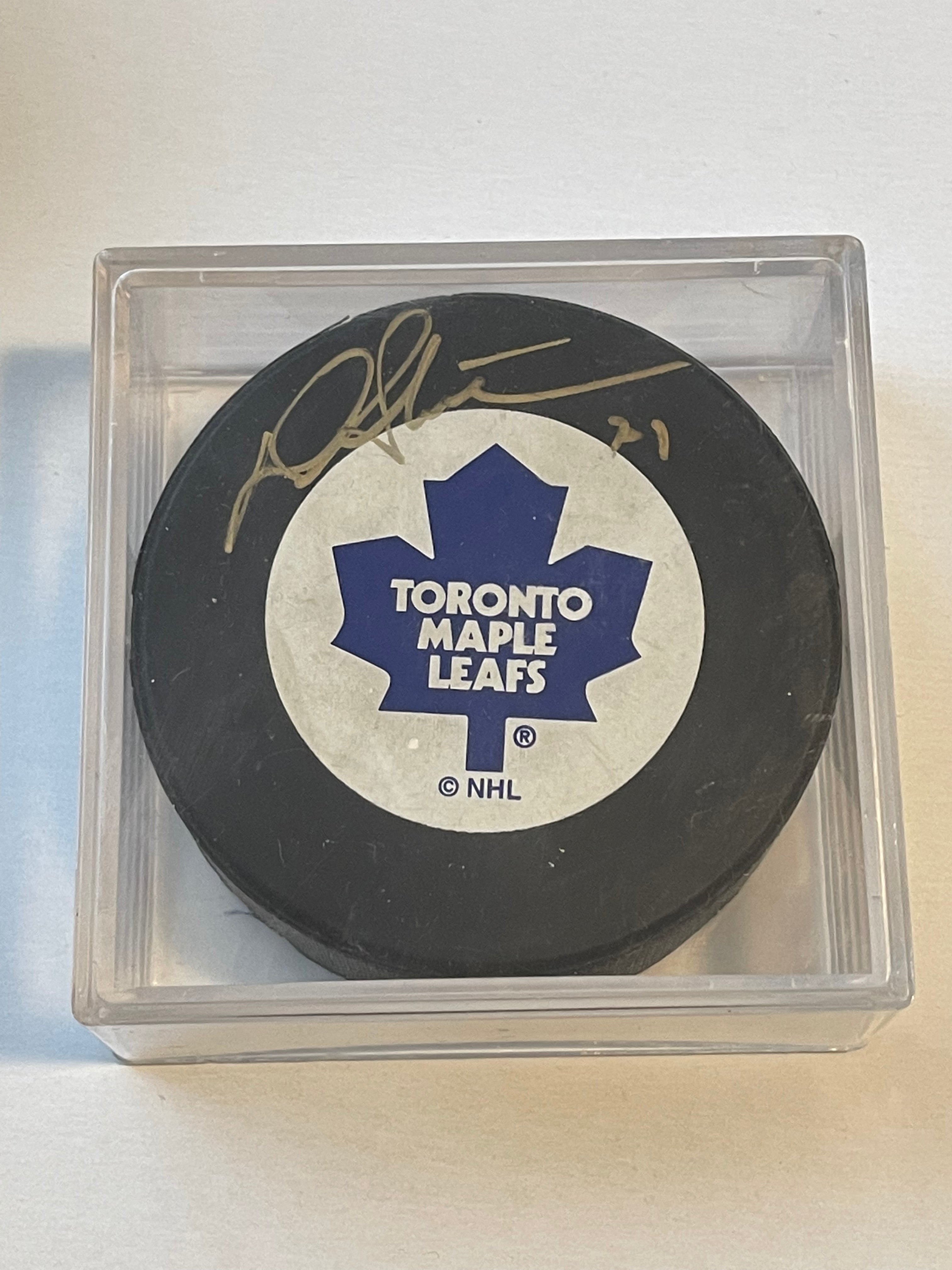 Darryl Sittler Autographed Toronto Maple Leafs Hockey Puck with COA - Collectible NHL Memorabilia for Fans & Sports Enthusiasts