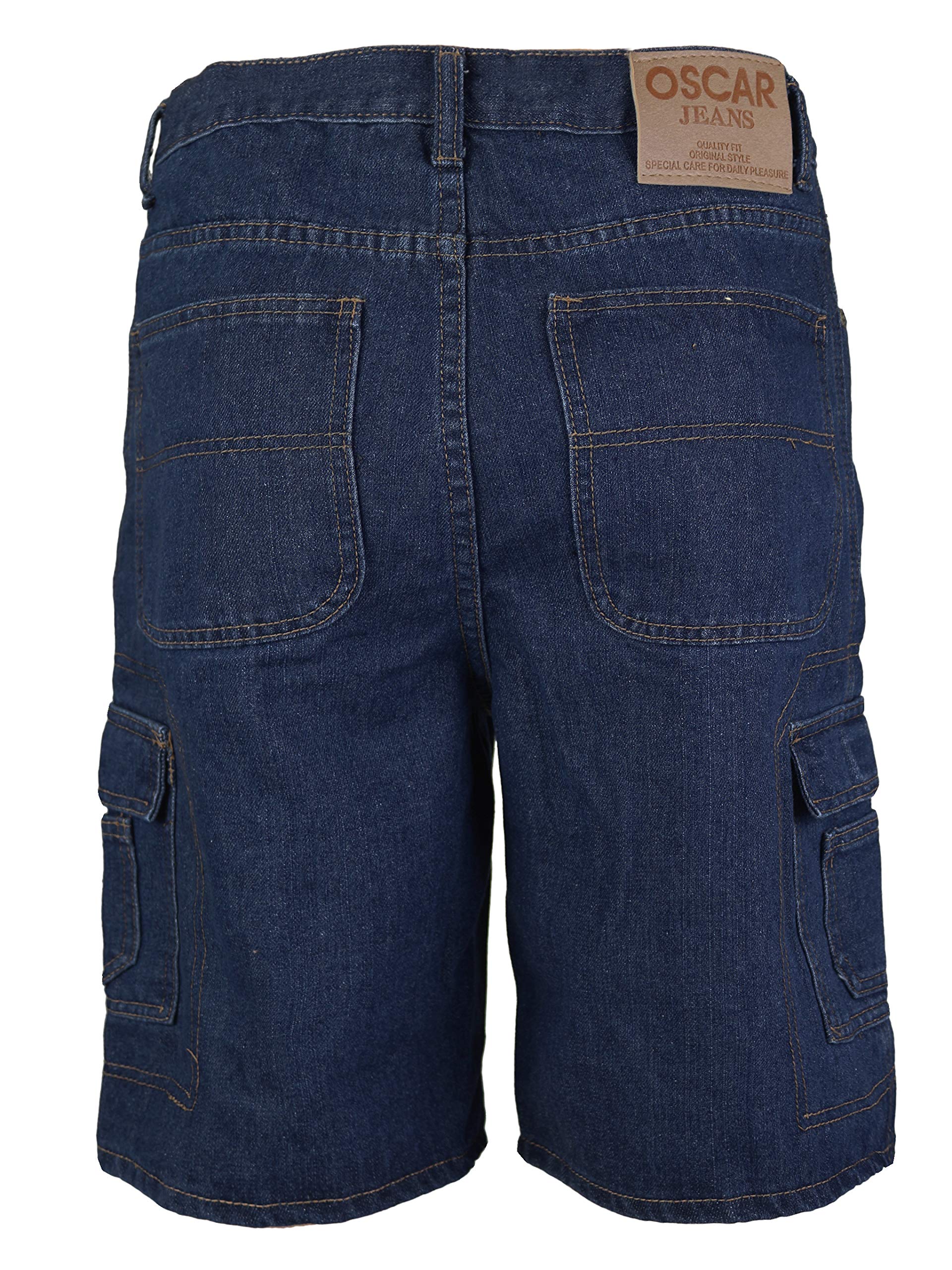 VKWear Men's Cotton Stonewash Cargo Pocket Denim Jean Shorts - Comfortable Casual Summer Shorts for Outdoor Activities, Travel & Streetwear