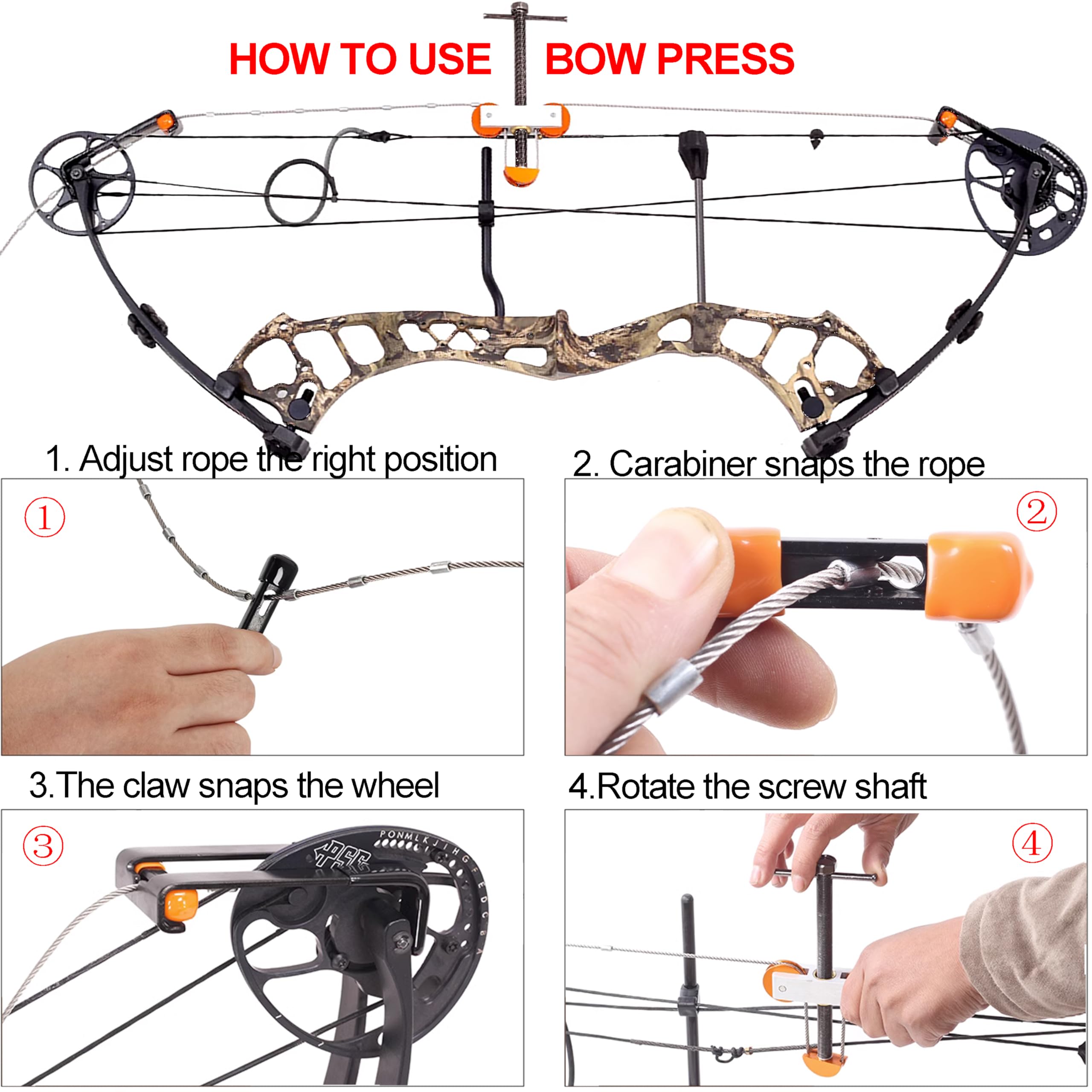**Universal Aluminum Compound Bow Press - Portable Hunting Bow Press Tool for Archery, String Replacement & Bow Opener | Perfect for DIY Bow Maintenance & Hunting Accessories**