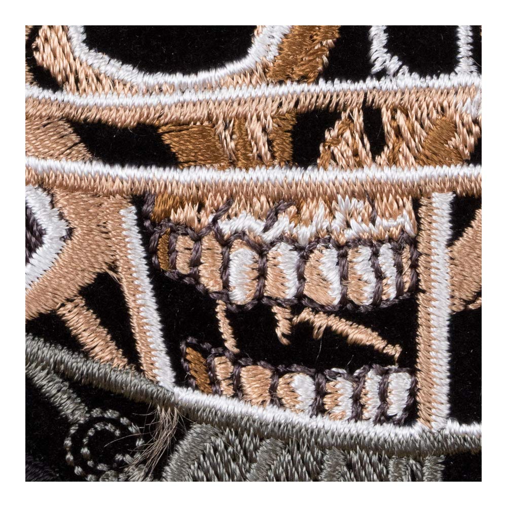 PatchStop Skull American Football Helmet Iron-On & Sew-On Patches - 3.5x4.25 Inch Embroidered Decorative Patches for Clothing, Jeans, Jackets & Bags - Perfect for DIY Customization, Sports Fan Gifts & Punk Fashion Accessories
