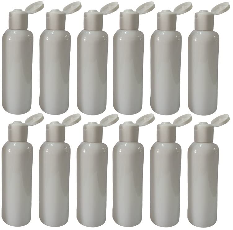 50ml Milky White PET Plastic Flip Top Cap Squeeze Bottles - Leak Proof Cosmetic & Travel Containers (Pack of 12) | Perfect for Toiletries, DIY Beauty Products & Travel Essentials