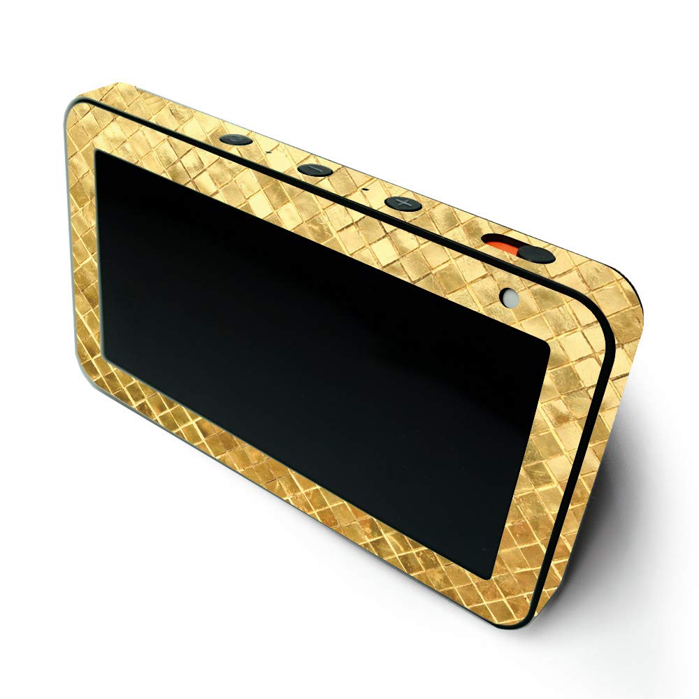 MightySkins Protective Vinyl Wrap for Amazon Echo Show 5 (Gen 1 & Gen 2) - Gold Tiles Design | Easy to Apply & Remove | Made in USA | Customizable Decal for Home & Office Decor