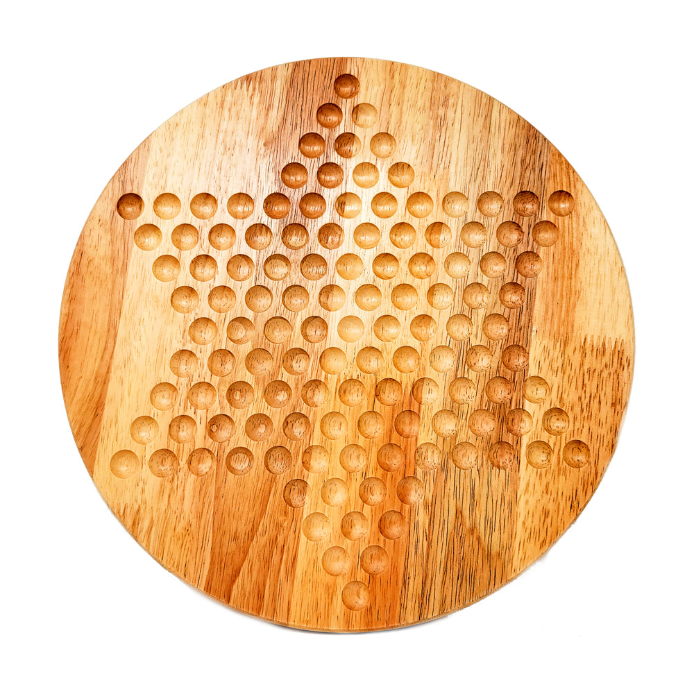 Classic 12 Inch Wooden Chinese Checkers Board Game Set with 60 Colorful Marbles - Family Fun Strategy Game for Kids & Adults - Perfect for Game Nights, Parties & Indoor Activities