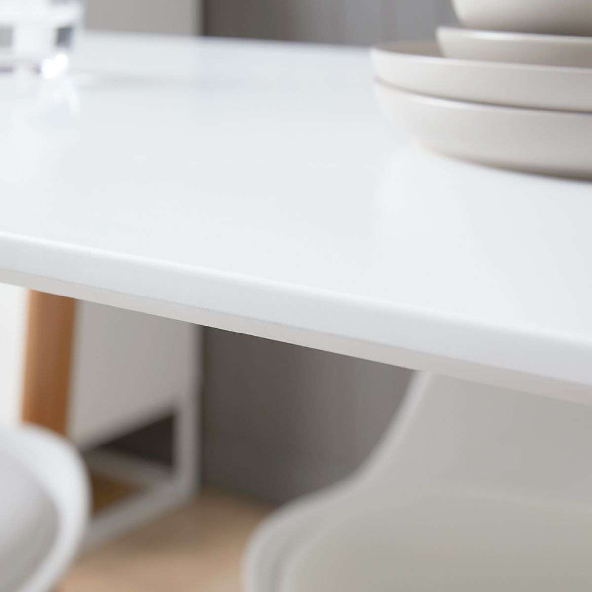 Modern 4-Seater White Dining Table Set - Perfect for Small Spaces, Apartments & Cozy Kitchens | Elegant Contemporary Design for Family Meals & Entertaining