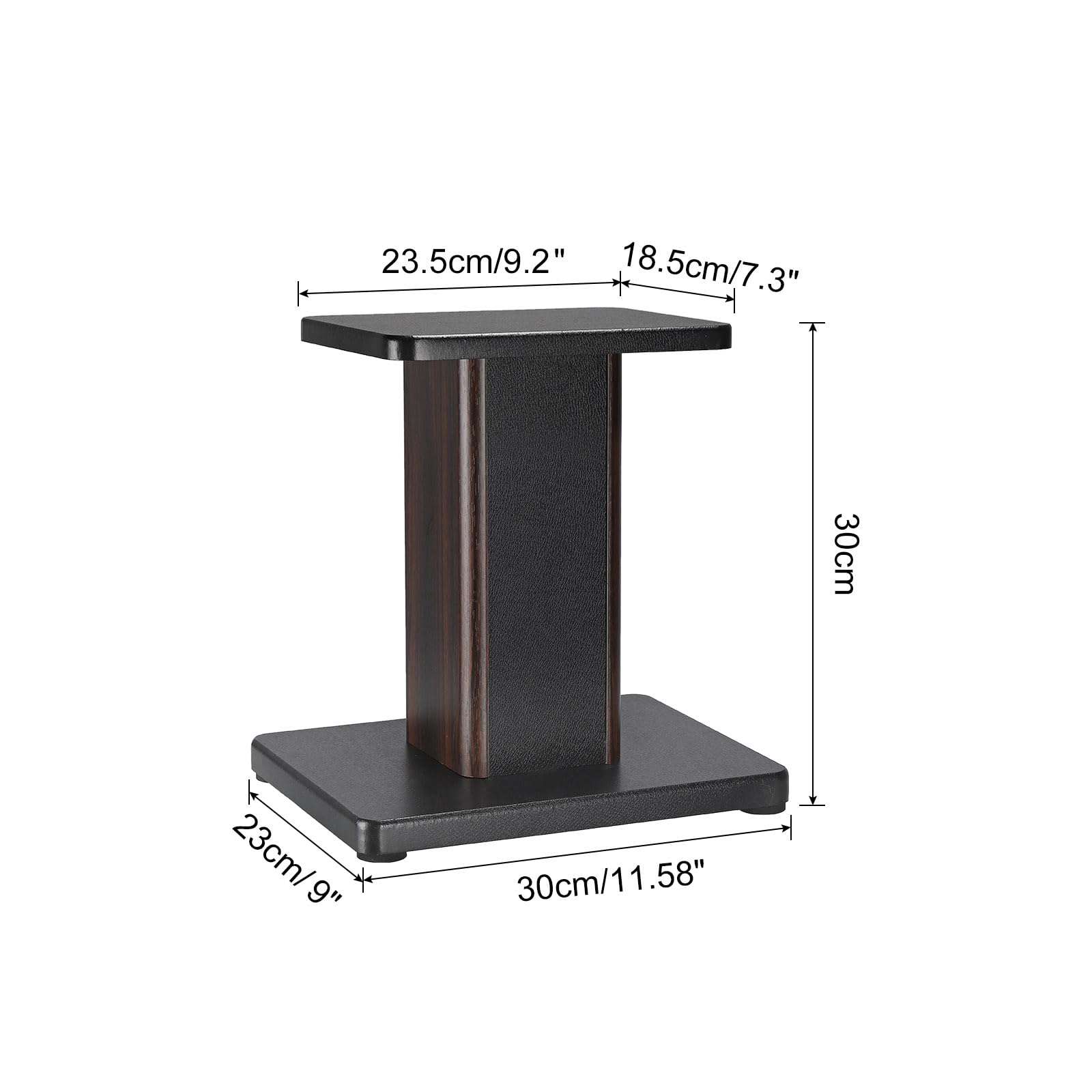 Premium Wood Grain Speaker Stands 1 Pair (11.8 Inch/30cm) - Universal Small Speaker Stands with Hollow Design for Enhanced Audio - Perfect for Home Theater, Cinema, and Bookshelf Speakers - Ideal for Living Room, Bedroom, and Studio Setup