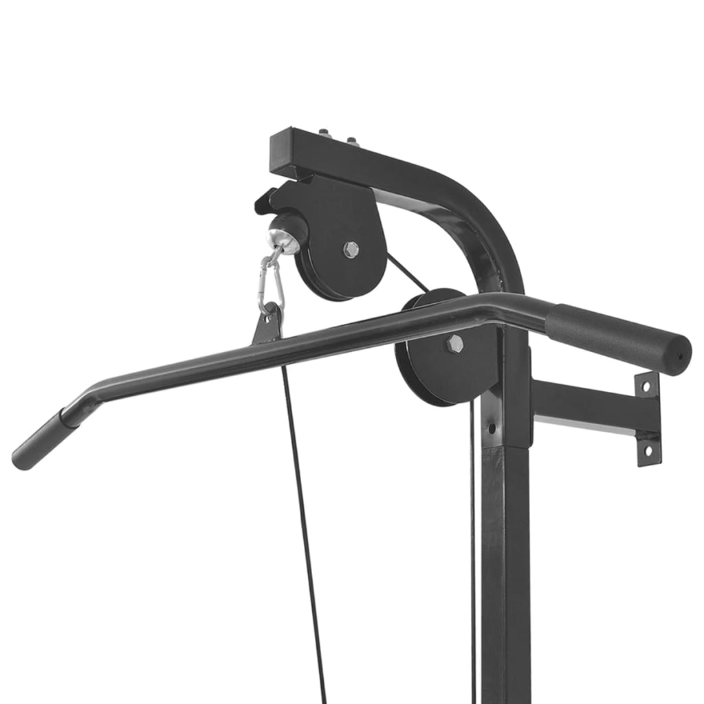 vidaXL Wall Mounted Power Tower with Barbell and Dumbbell Set - 30.5 kg Home Gym Equipment for Strength Training & Full Body Workouts - Perfect for Home Fitness, Garage Gym & Small Spaces