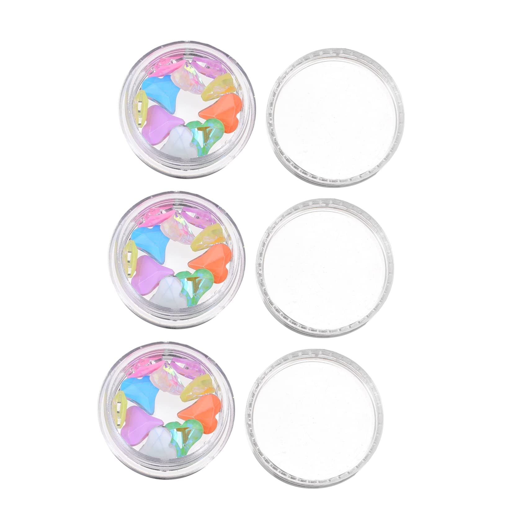FRCOLOR 3D Heart Rhinestone Nail Decorations - Glitter Nail Jewelry Studs for DIY Manicure, 3 Boxes Sparkly Nail Decals with Adhesive - Perfect for Bridal, Party, and Salon Nail Art Designs