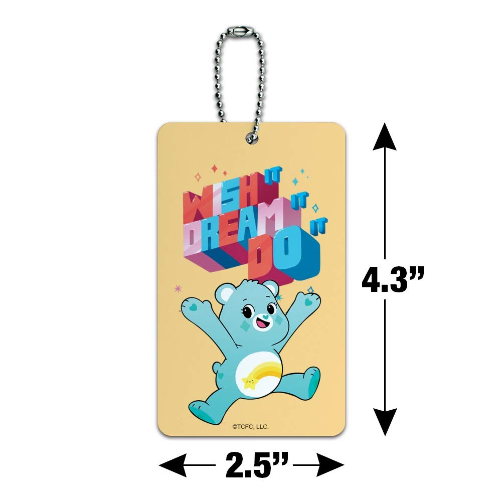 Care Bears Unlock The Magic Wish It Luggage Card Suitcase Carry-On ID Tag - Perfect for Kids Travel, Suitcase Identification & Disney-Themed Accessories