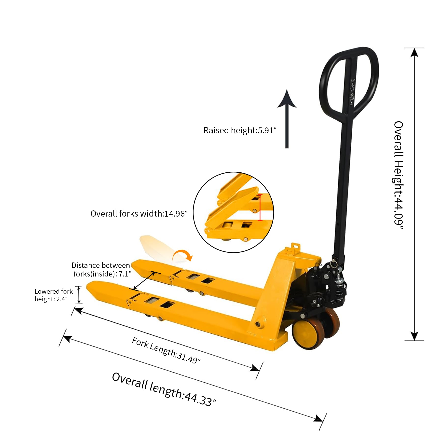 Tory Carrier Mini Hand Pallet Jack Truck - 2200 Lbs Capacity, 31.5