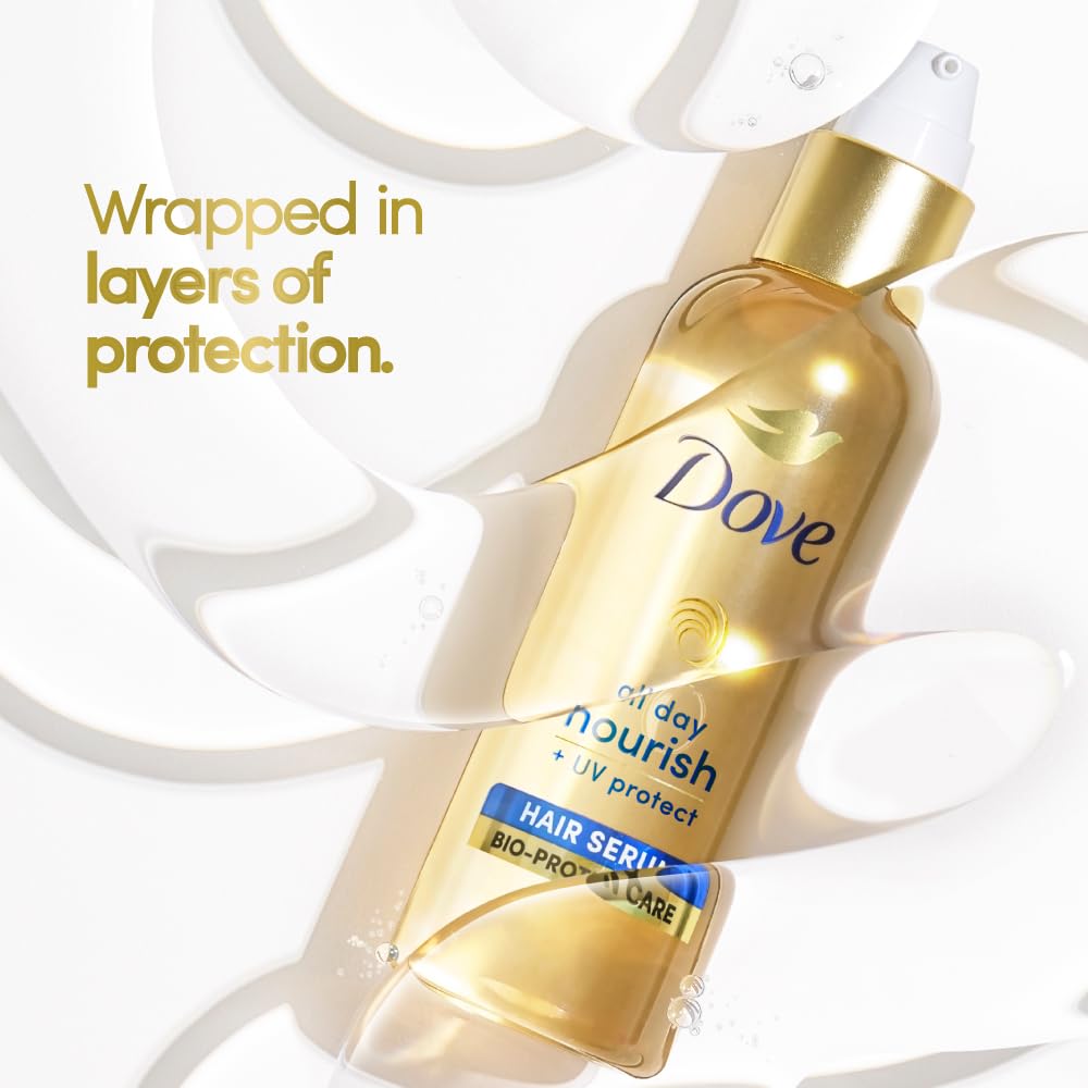 Dove All Day Nourishing UV Protection Hair Serum with Biotin & Keratin - 48ml for Dry, Damaged & Frizzy Hair - Daily Smoothing & Heat Protectant for Shiny, Healthy-Looking Hair - Perfect for Styling, Sun Protection & Humidity Control