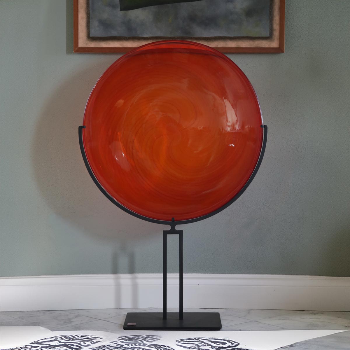 Handmade Red Murano Glass Plate - Elegant Italian Artisan Dinnerware for Home Decor, Wedding Gifts & Table Setting