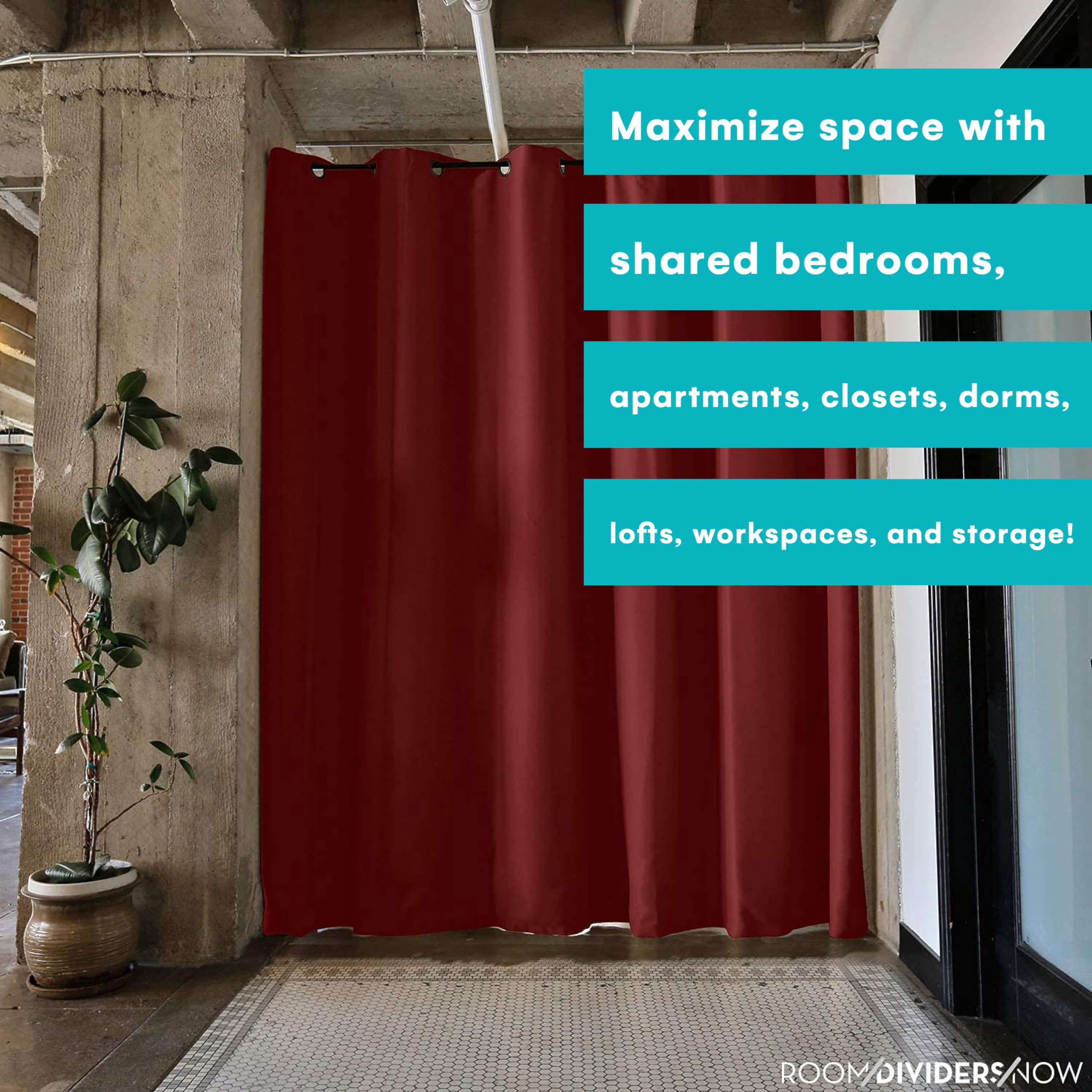 Premium Room Divider Curtain 8ft x 15ft - Blackout & Privacy Partition for Large Spaces | Heavy Duty Fabric Room Dividers | Perfect for Studios, Offices, and Event Spaces | Skylight Design for Natural Light