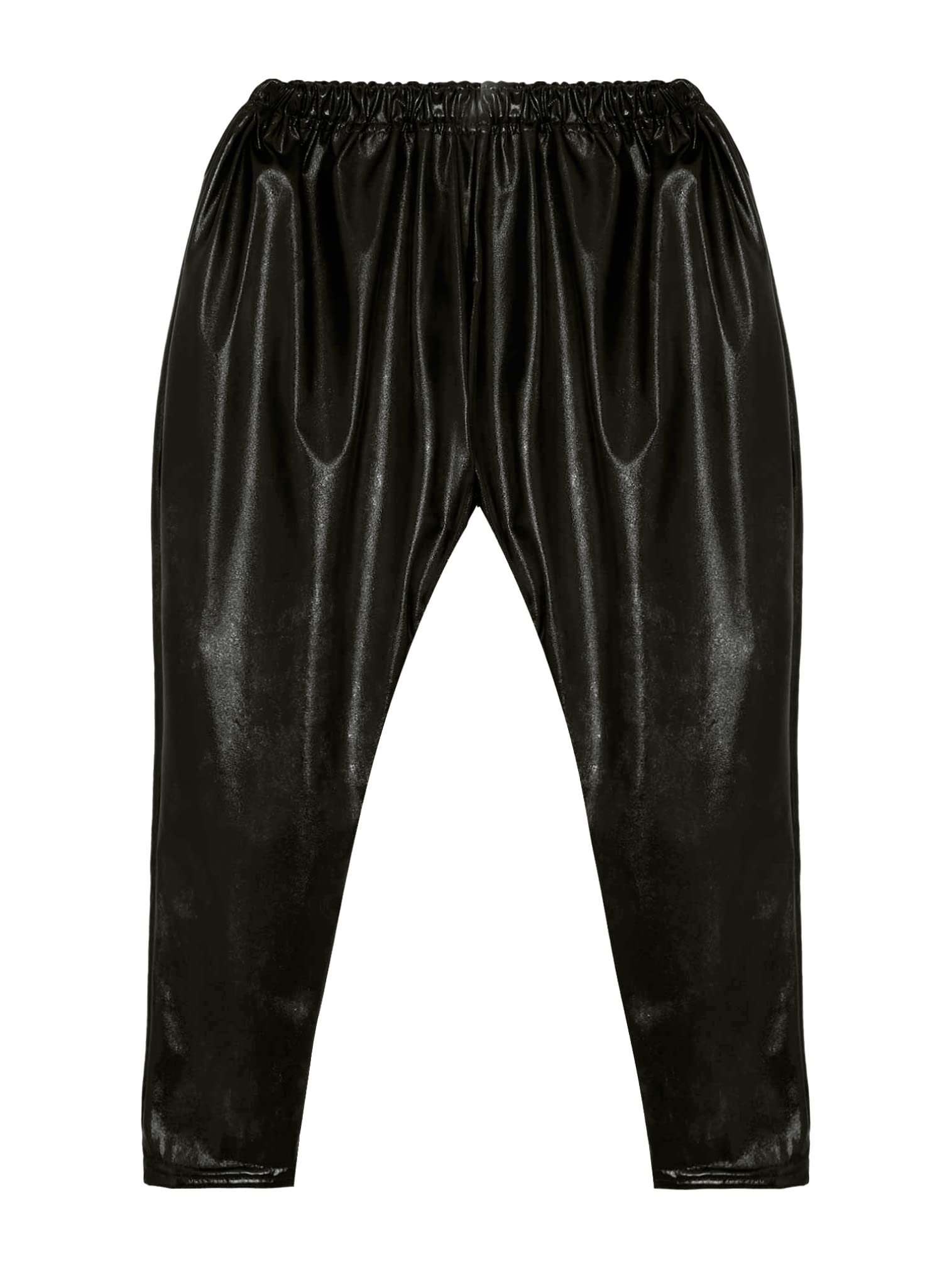 Shiny Metallic Dance Harem Pants for Girls & Boys - Stretchy Jazz Hip Hop Ballet Leggings - Perfect for Latin, Ballet, Jazz Dance & Yoga Workouts