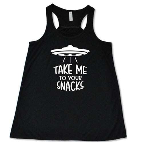 Take Me To Your Snacks T-Shirt - Funny Alien UFO Graphic Tee for Sci-Fi Fans & Snack Lovers - Perfect for Comic Con, Cosplay & Casual Wear