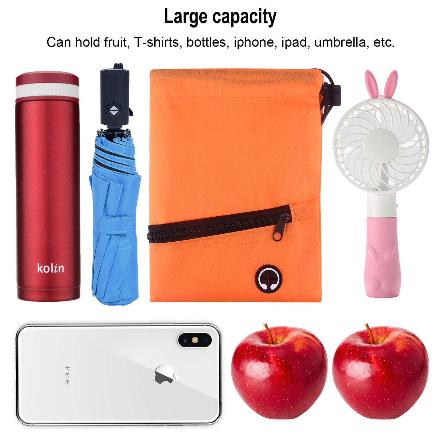 KUUQA Lightweight Drawstring Backpack - Waterproof Sports Sackpack for Gym, Travel & Hiking - Compact Cinch Bag for Men Women with Adjustable Shoulder Straps (Perfect for Workouts, School & Outdoor Activities)