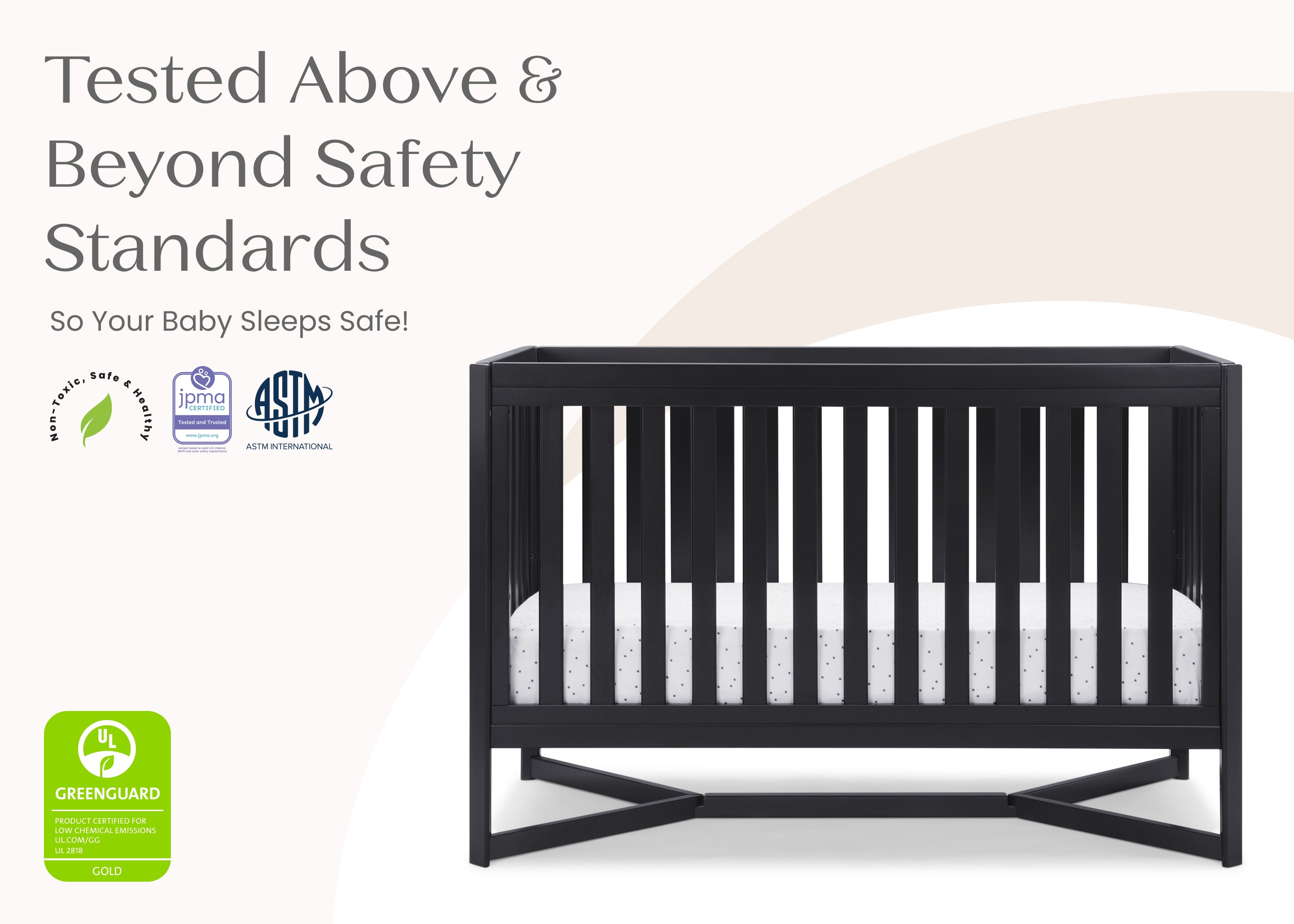 Tribeca 4-in-1 Convertible Baby Crib - White Nursery Furniture for Newborn to Toddler Bed - Perfect for Modern Nursery Rooms & Daycare Centers